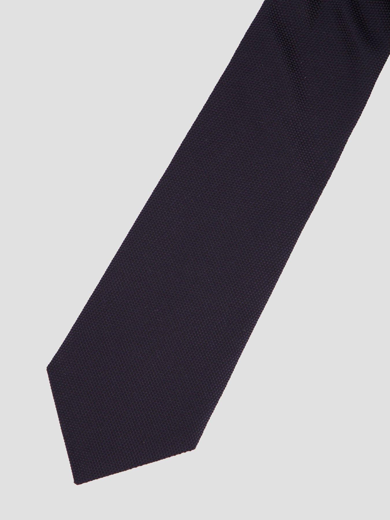Image 2 of 4 of BOSS BOSS Mens Textured Silk Formal Tie - Dark Blue