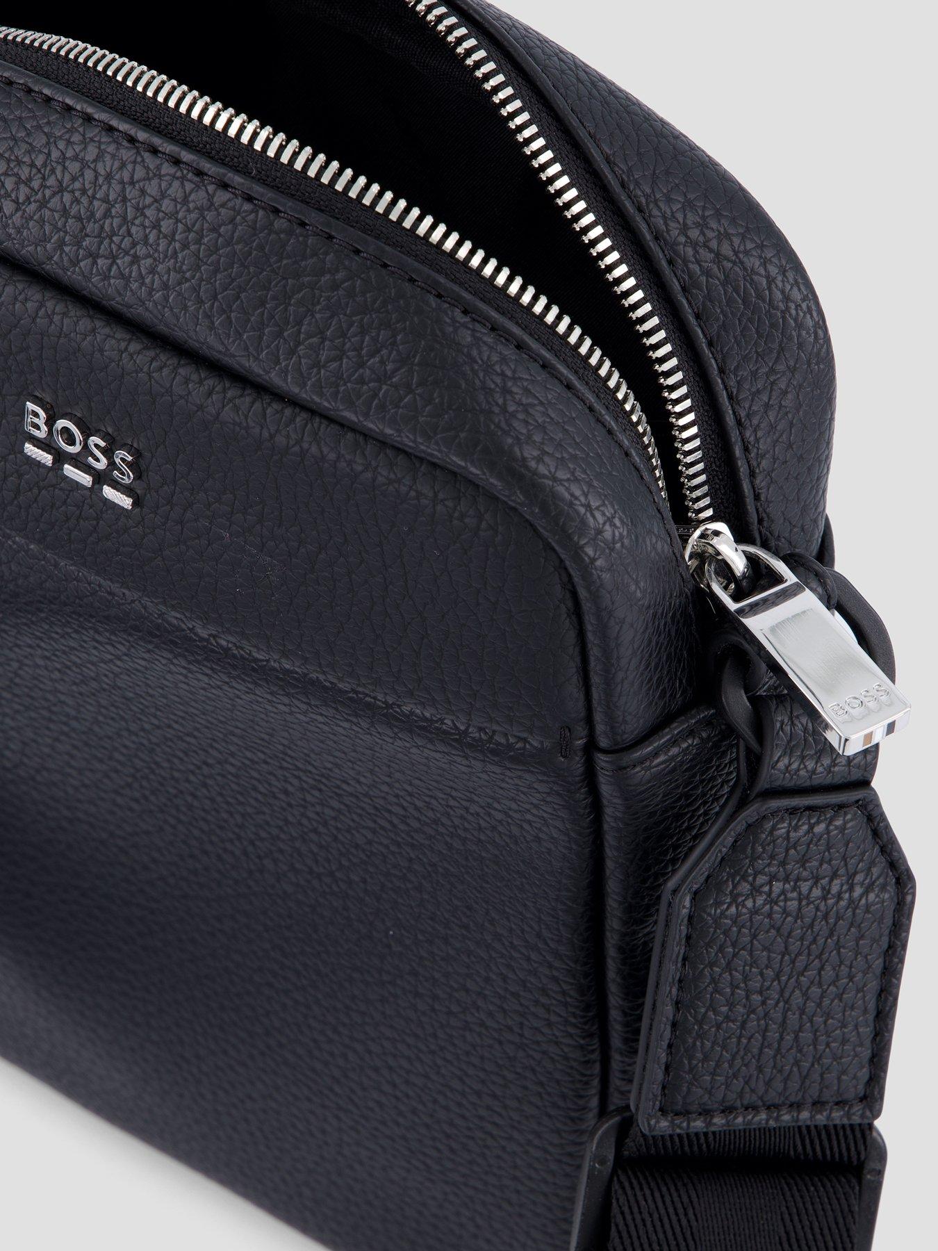 Image 4 of 4 of BOSS Mens Ray Evo Faux Leather Look Zip Crossbody Bag - Black