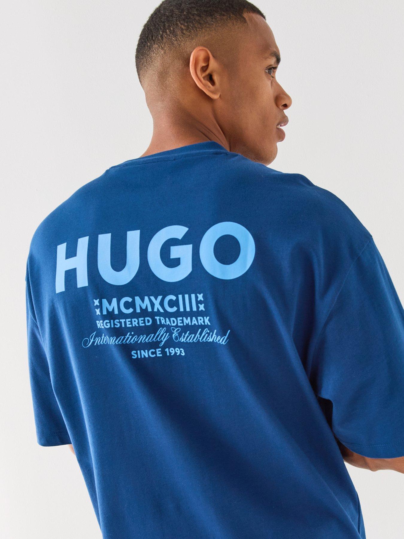 Image 5 of 6 of HUGO Blue Nalono Loose Fit T-Shirt - Navy