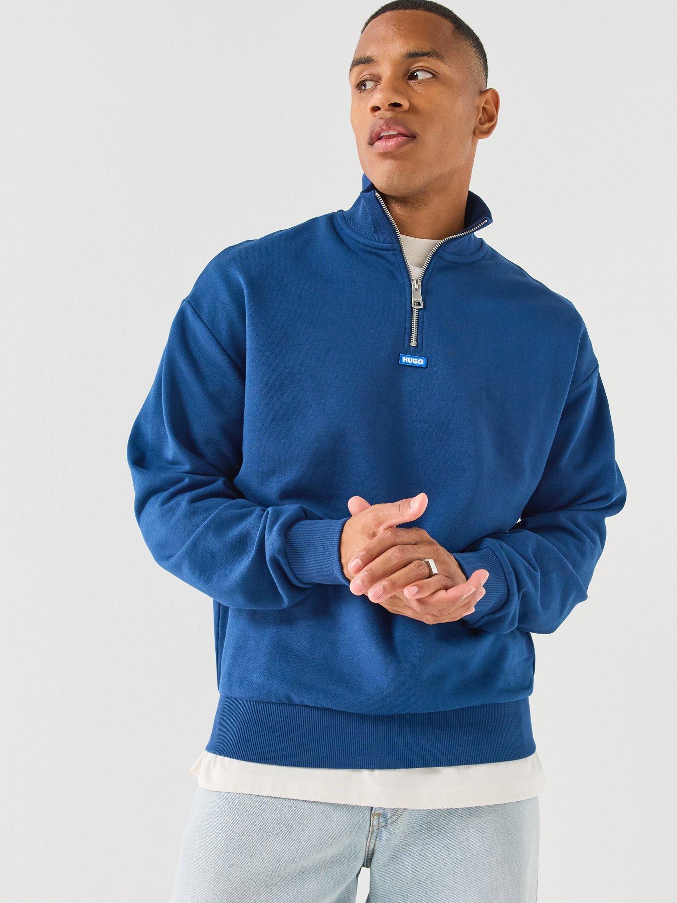 HUGO Hugo Blue Neeler Regular Fit 1/4 Zip Sweat - Navy