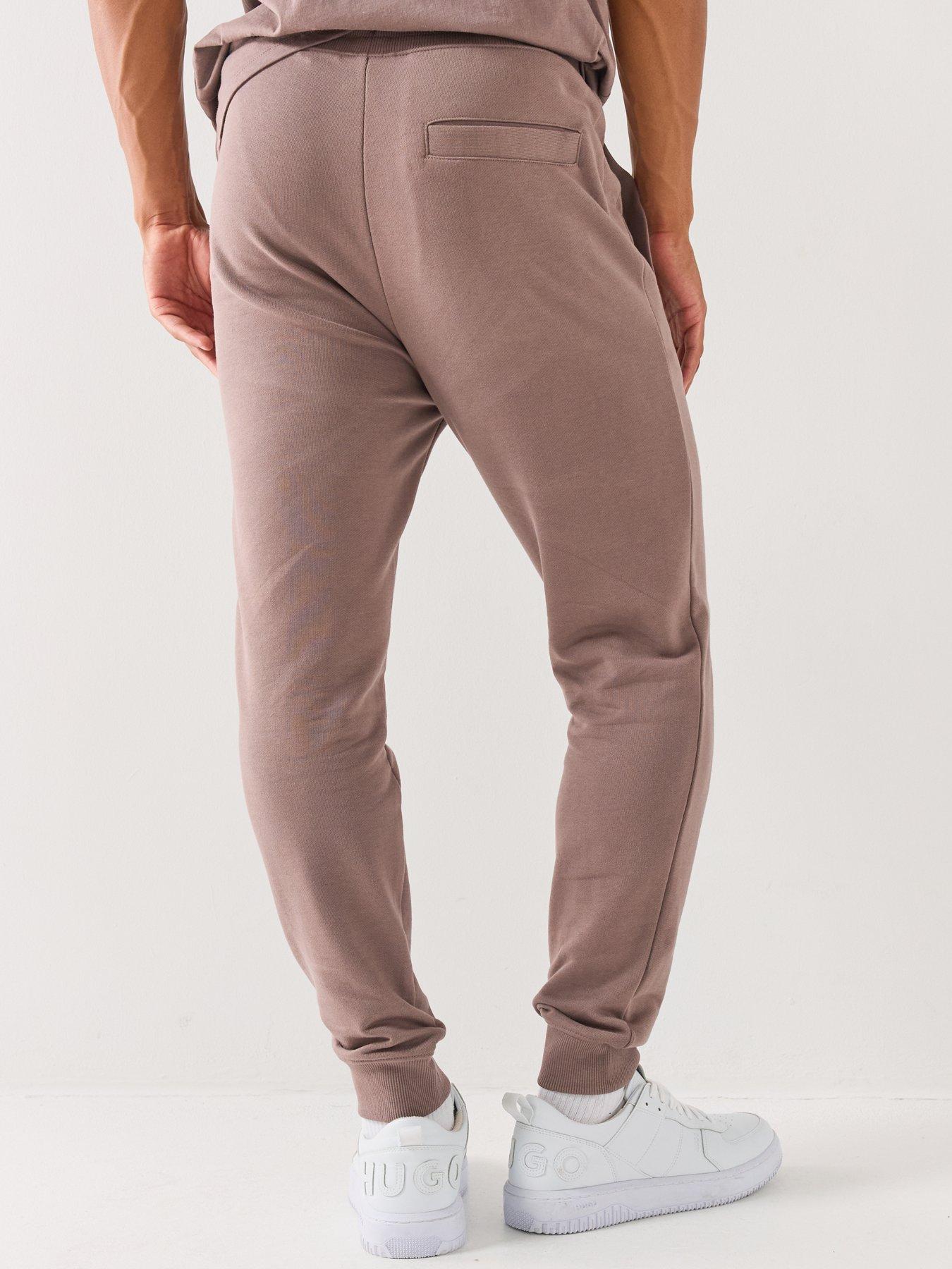 Image 2 of 5 of HUGO Doak212 Red Patch Logo Cuff Joggers - Brown