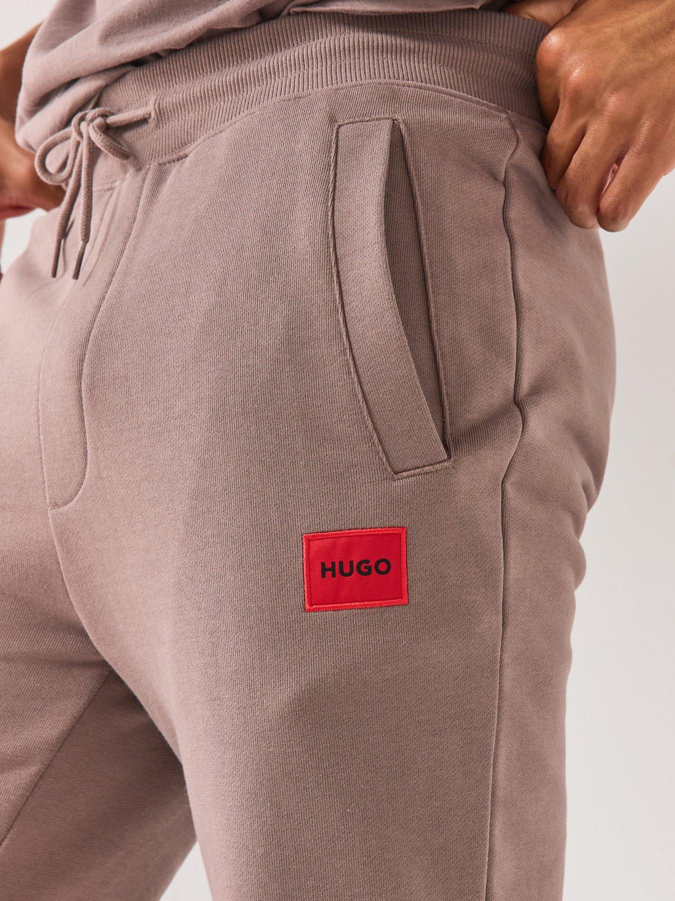 Image 4 of 5 of HUGO Doak212 Red Patch Logo Cuff Joggers - Brown