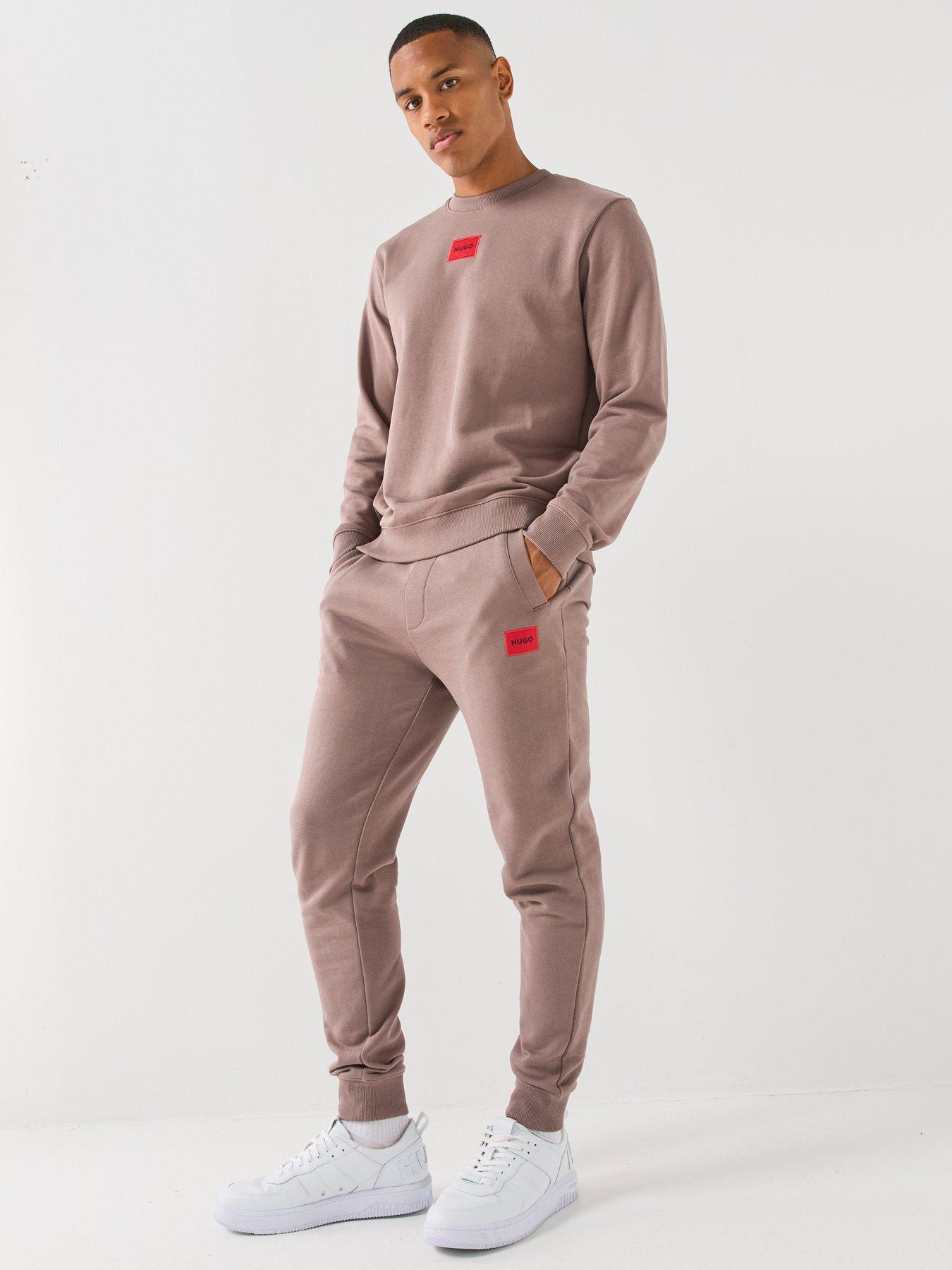 Image 5 of 5 of HUGO Doak212 Red Patch Logo Cuff Joggers - Brown