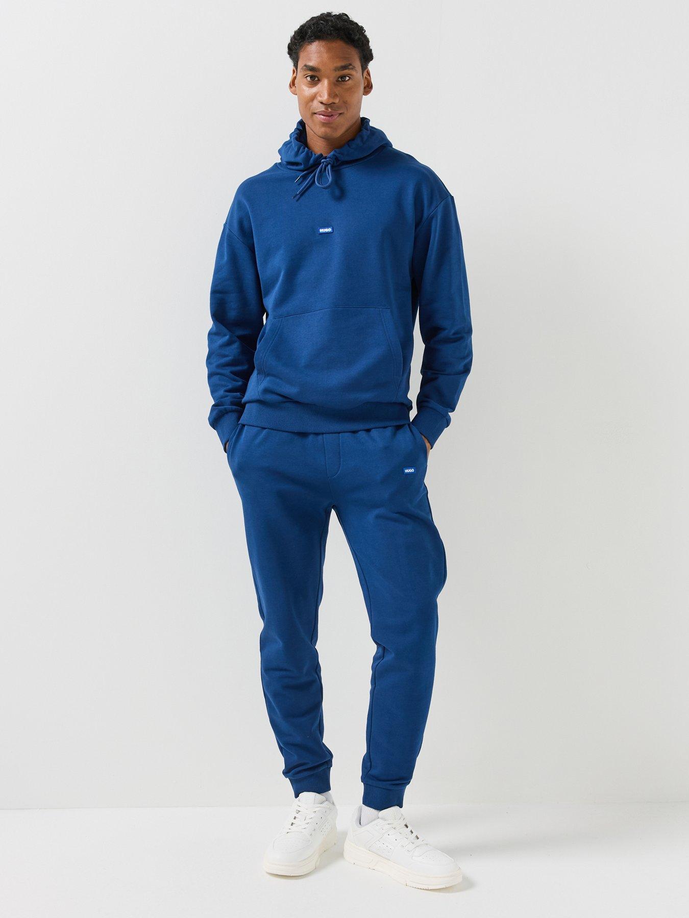 Image 1 of 6 of HUGO Hugo Mens Regular Fit Hooded Cuffed Tracksuit - Navy