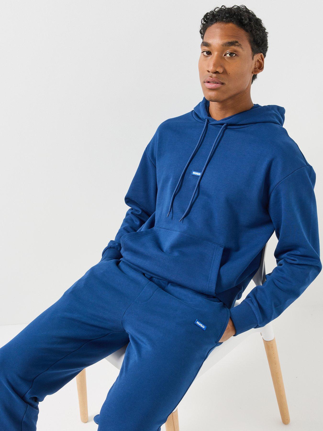 Image 4 of 6 of HUGO Hugo Mens Regular Fit Hooded Cuffed Tracksuit - Navy