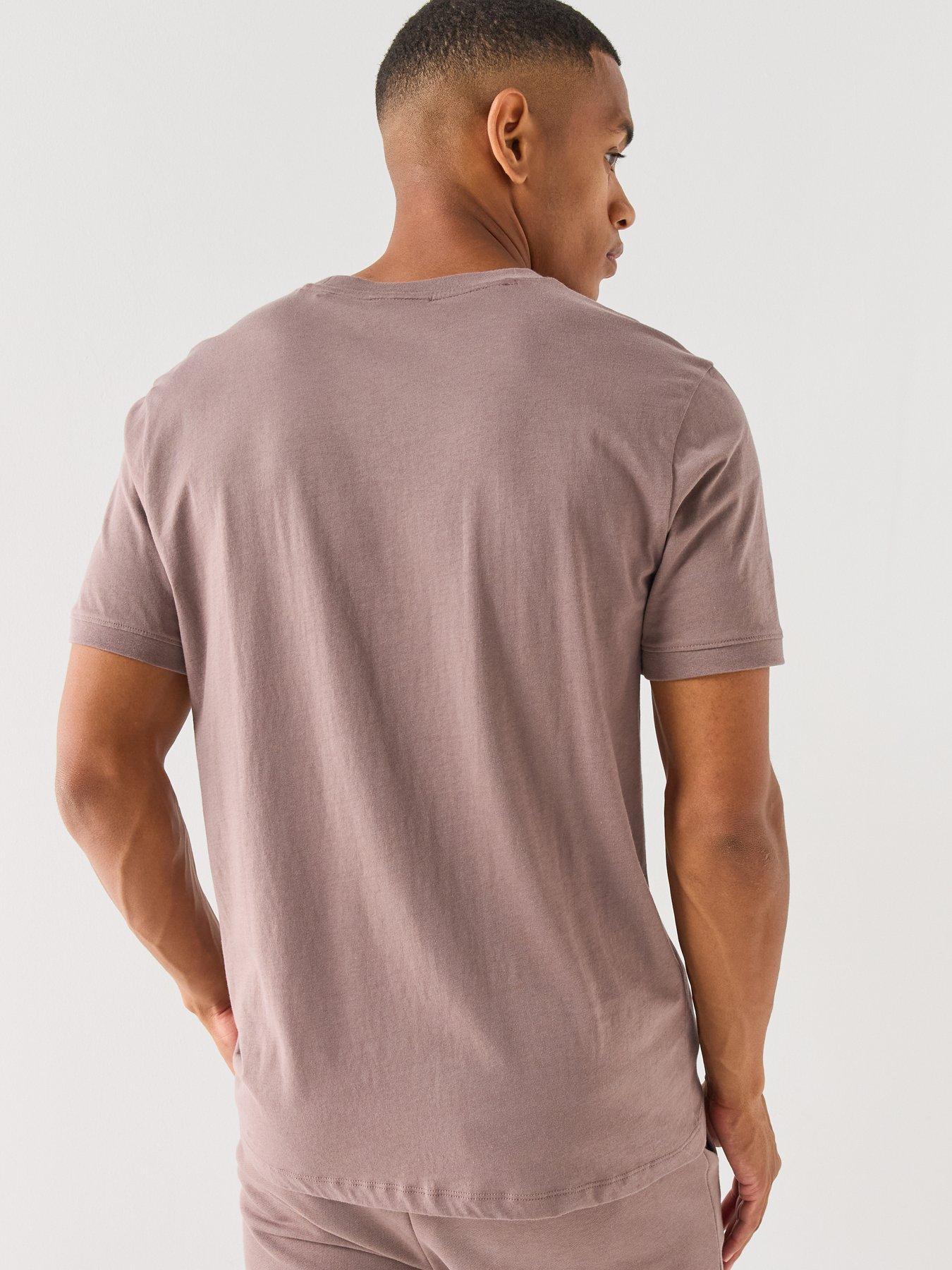 Image 2 of 6 of HUGO Diragolino212 Regular Fit Centre Patch Logo T-Shirt - Brown