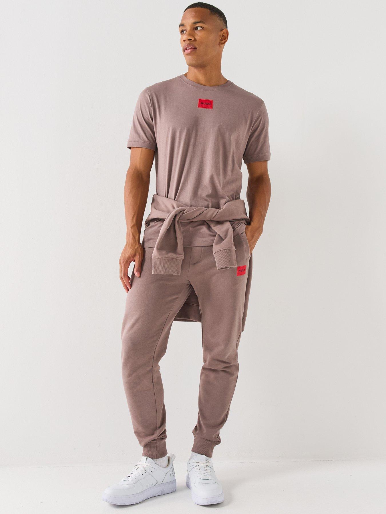 Image 3 of 6 of HUGO Diragolino212 Regular Fit Centre Patch Logo T-Shirt - Brown