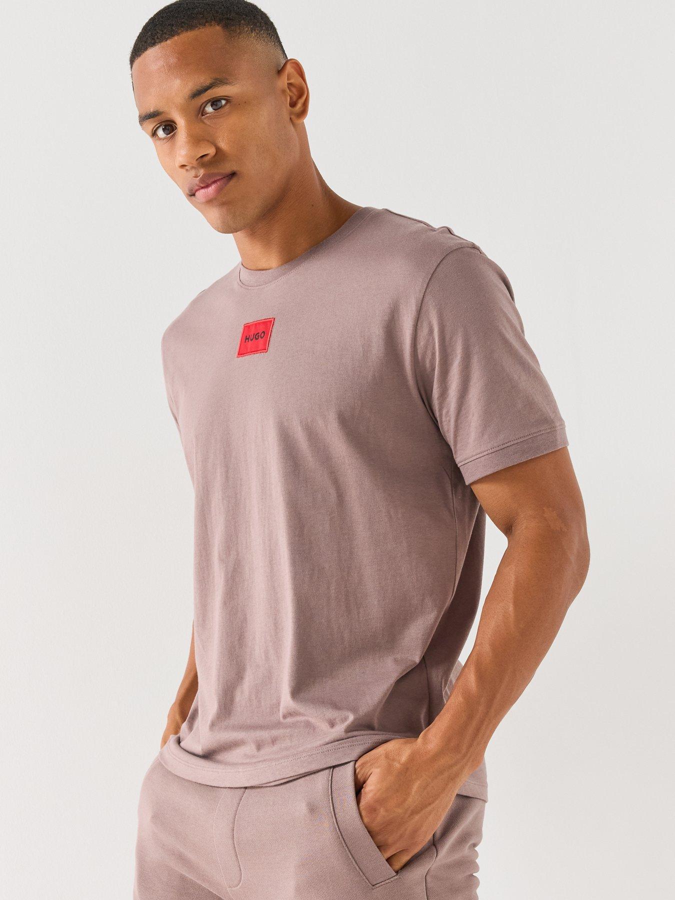 Image 5 of 6 of HUGO Diragolino212 Regular Fit Centre Patch Logo T-Shirt - Brown