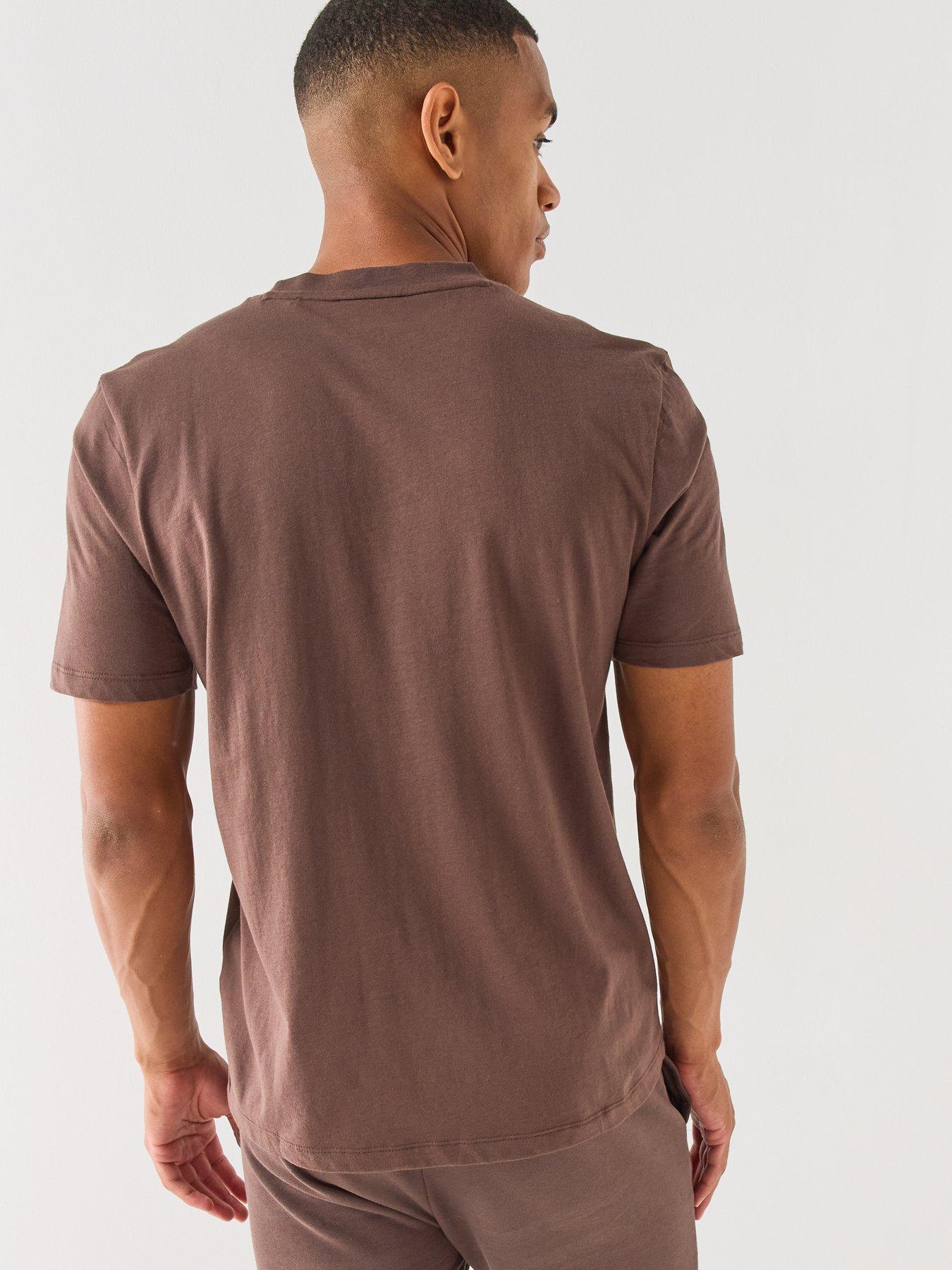 Image 2 of 5 of HUGO Dulivio Regular Fit Large Logo T-Shirt - Brown