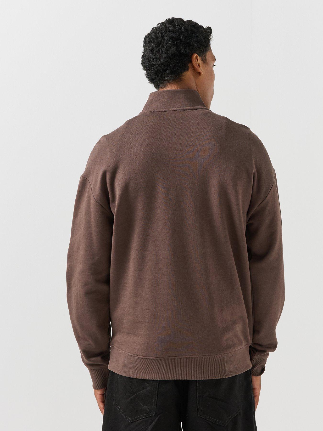 Image 2 of 5 of HUGO Hugo Durty244 Relaxed Fit 1/4 Zip Sweat - Brown