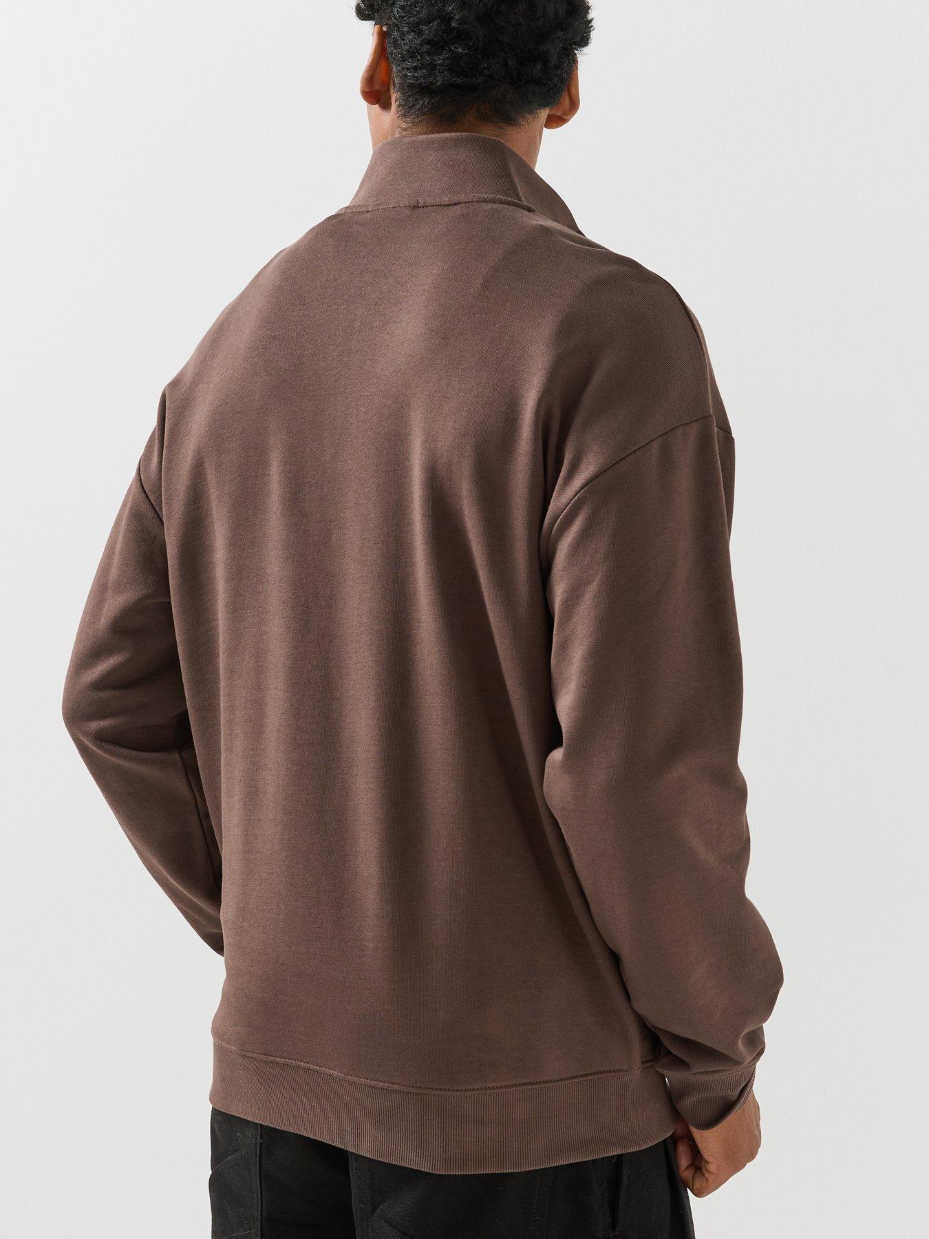 Image 5 of 5 of HUGO Hugo Durty244 Relaxed Fit 1/4 Zip Sweat - Brown