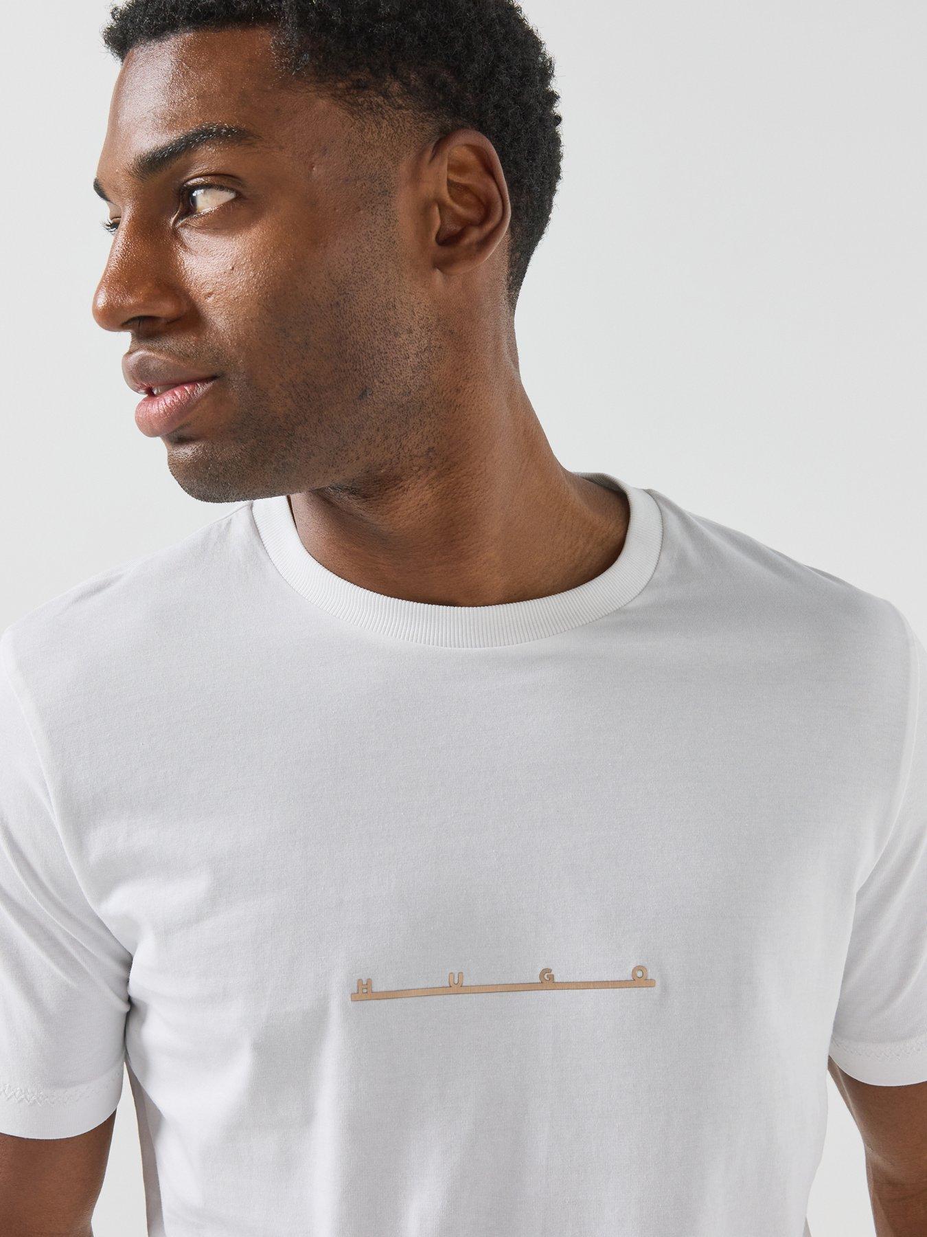 Image 4 of 5 of HUGO Datri Vintage Car Linear Logo T-Shirt - White