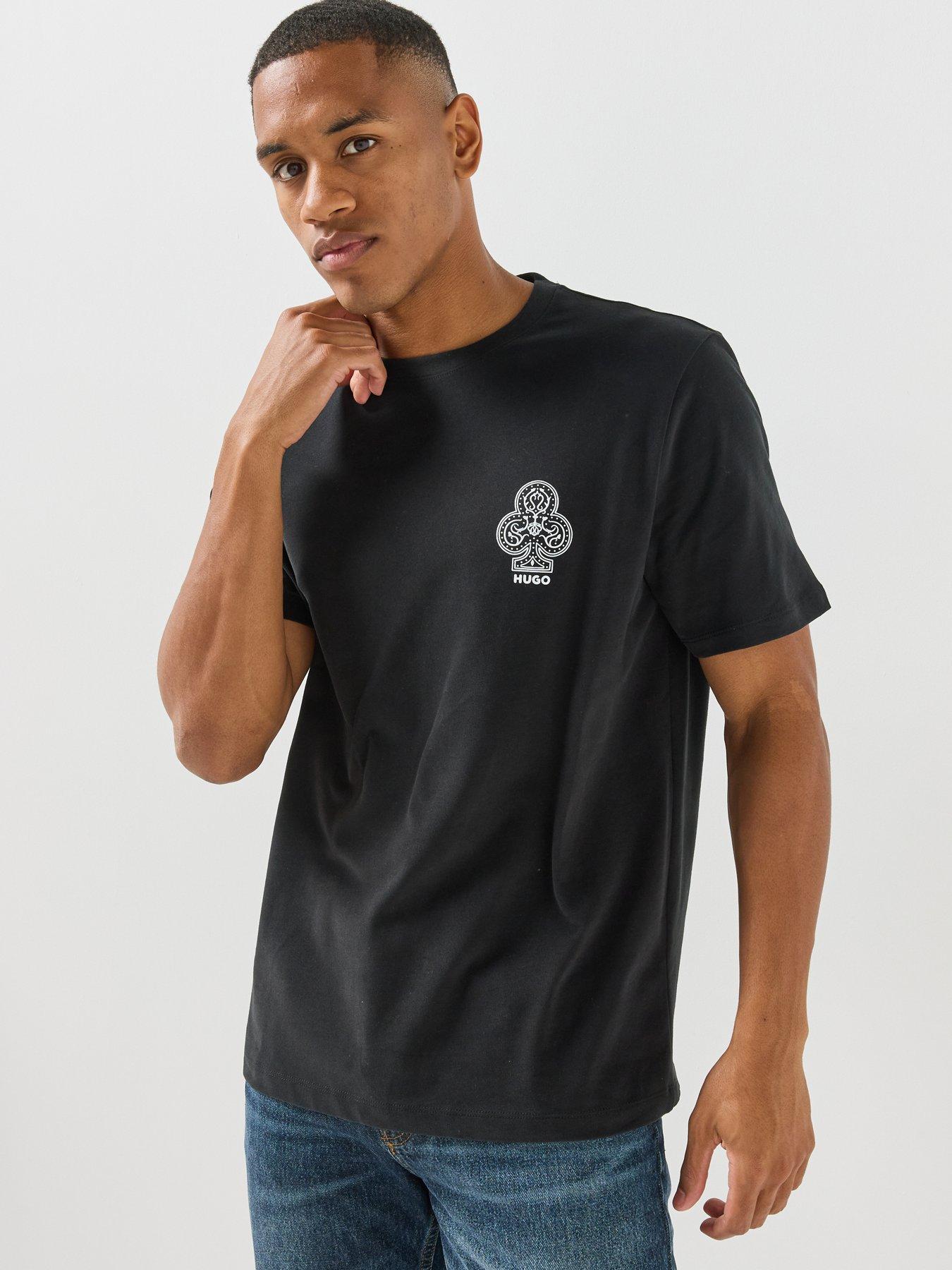 Image 5 of 5 of HUGO Hugo Dulos Ace Card Logo Relaxed Fit T-shirt - Black