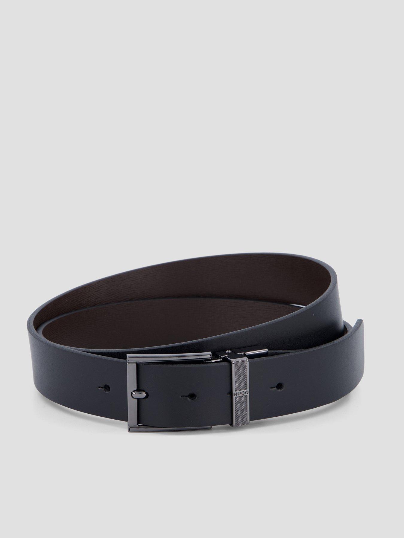 Image 3 of 4 of HUGO Mens Reversible Interchangeable Buckles Belt Gift Set - Black