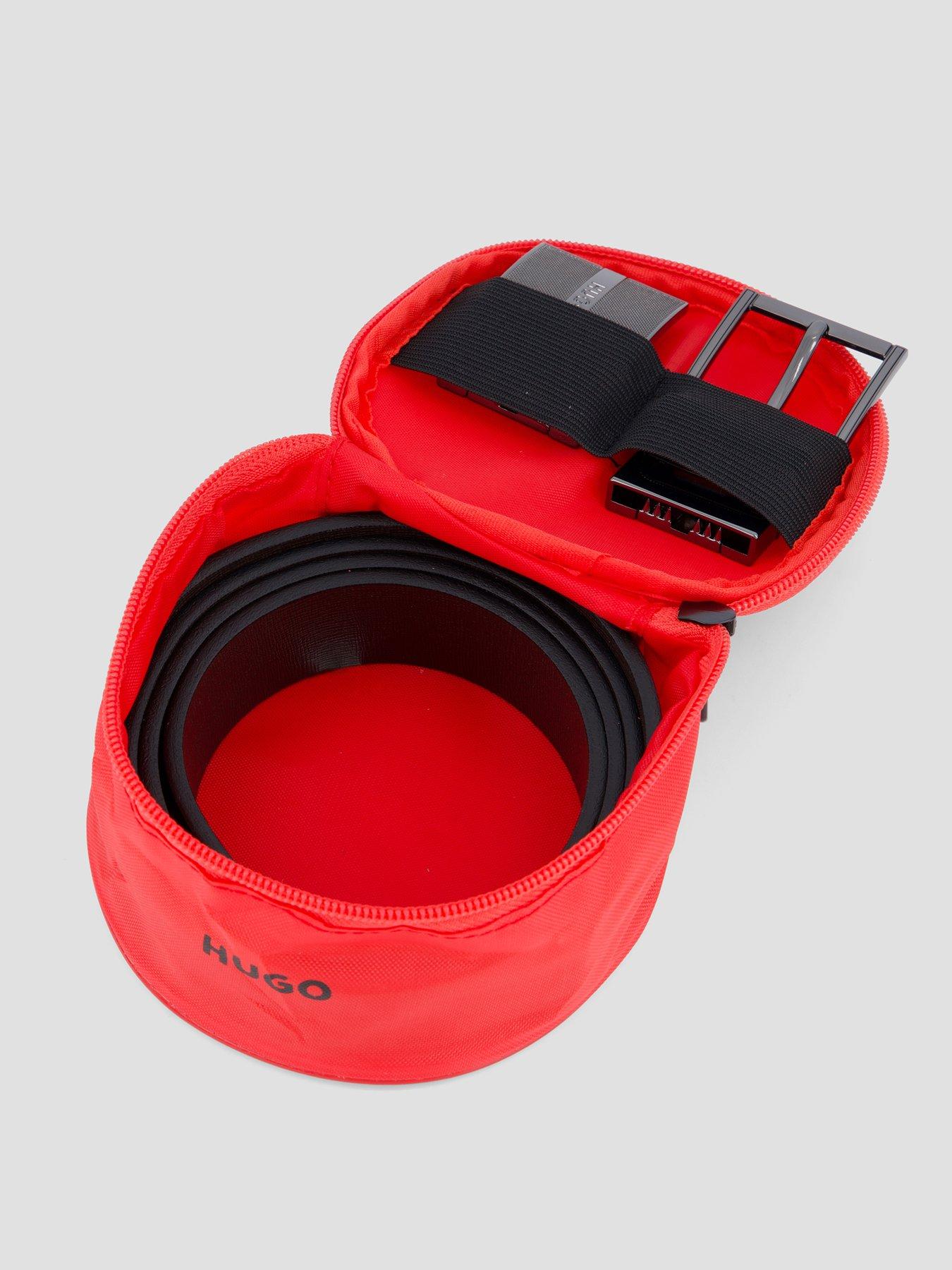 Image 4 of 4 of HUGO Mens Reversible Interchangeable Buckles Belt Gift Set - Black