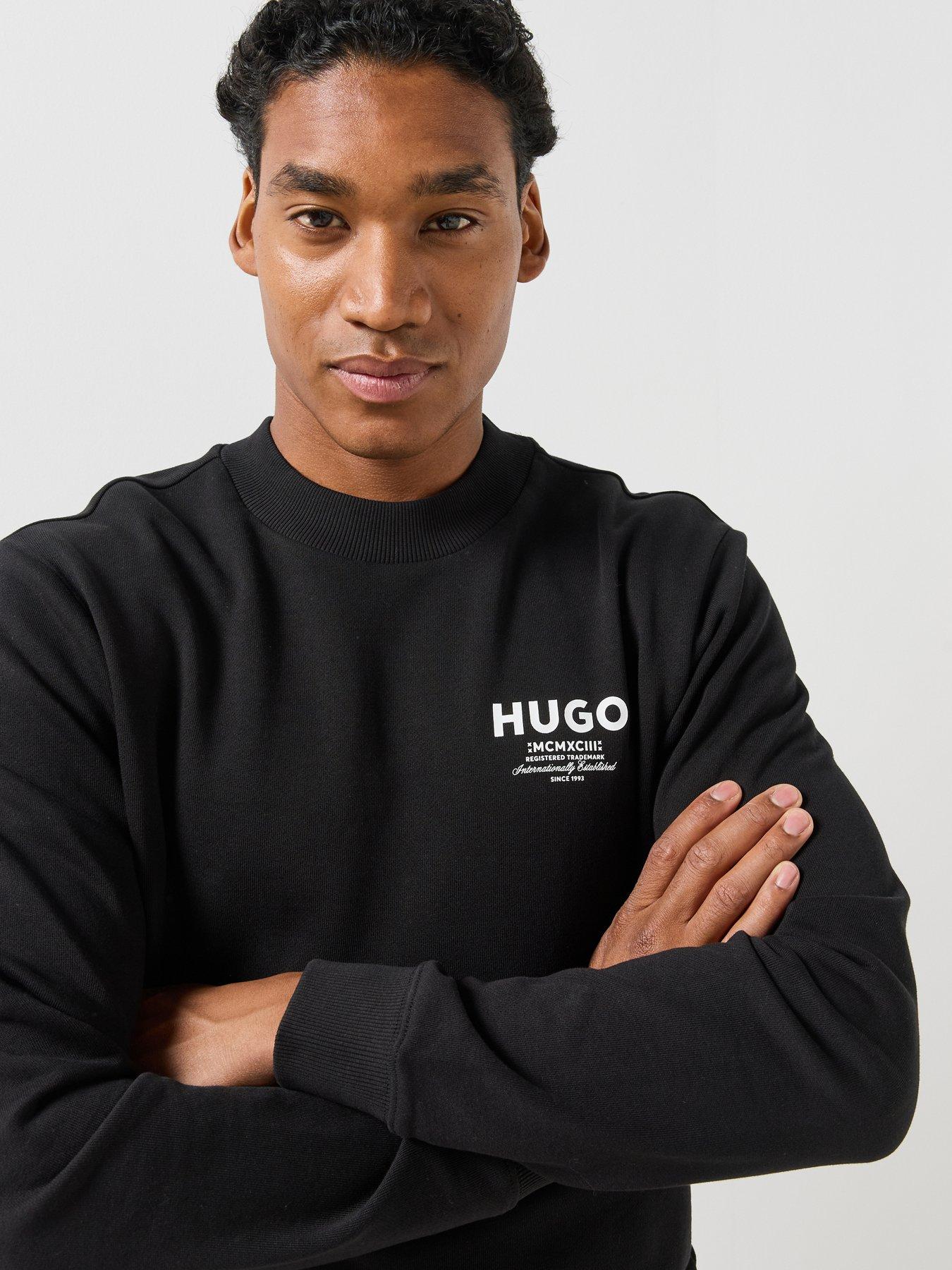 Image 4 of 5 of HUGO Mens Nespon Regular Fit Crew Neck Sweatshirt - Black