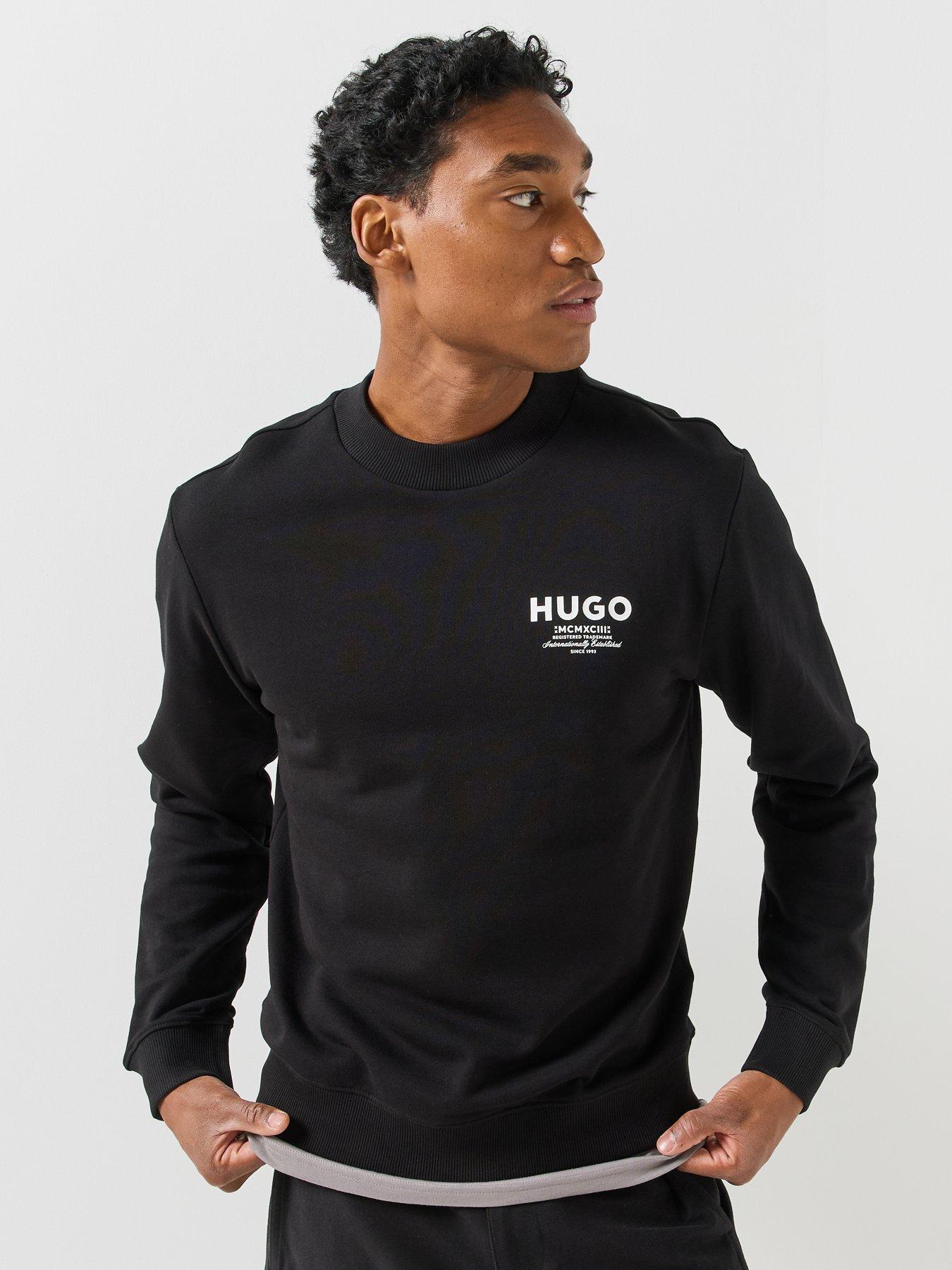 Image 5 of 5 of HUGO Mens Nespon Regular Fit Crew Neck Sweatshirt - Black