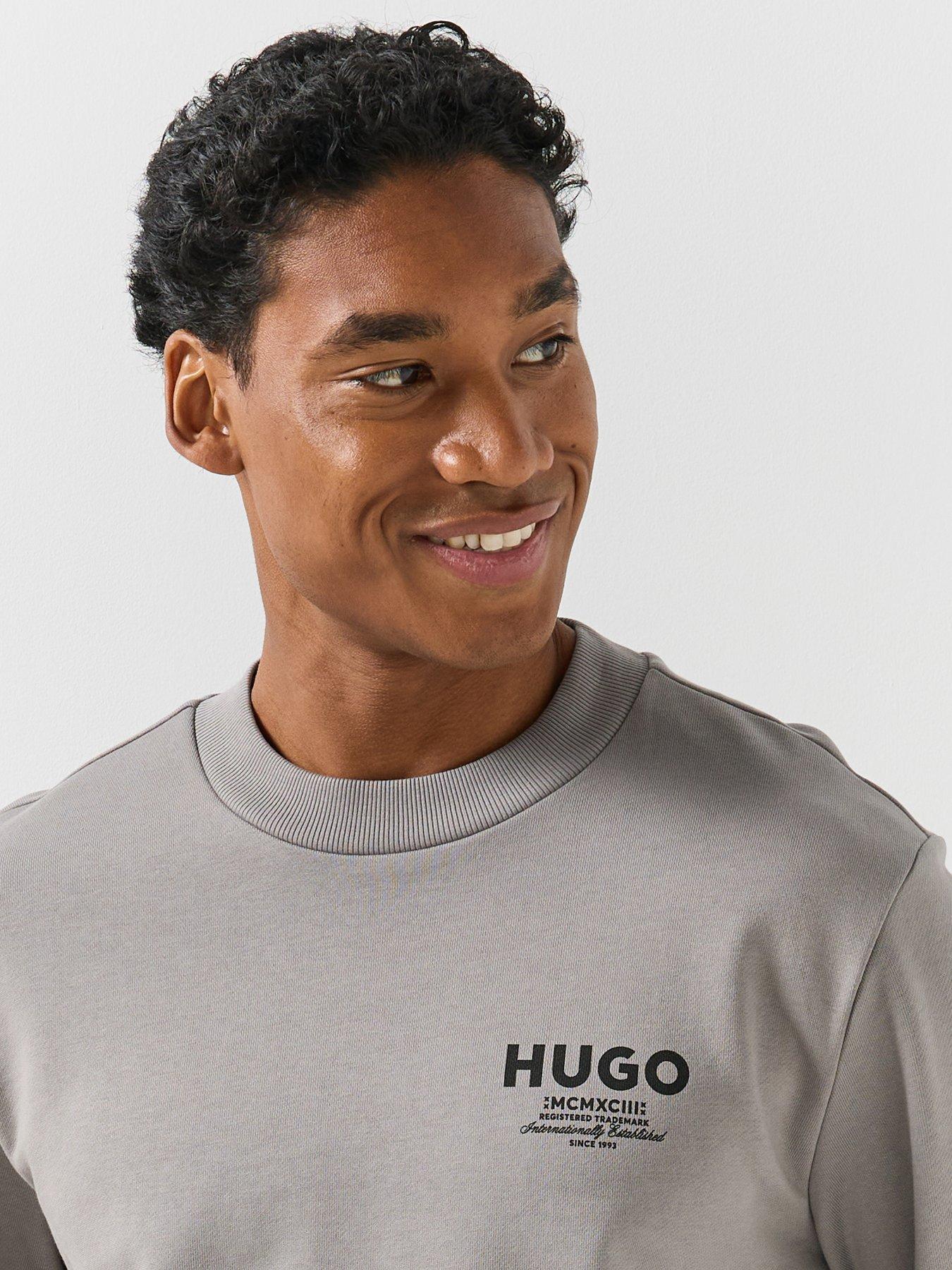 Image 4 of 6 of HUGO Hugo Blue Nespon Regular Fit Crew Sweat - Dark Grey