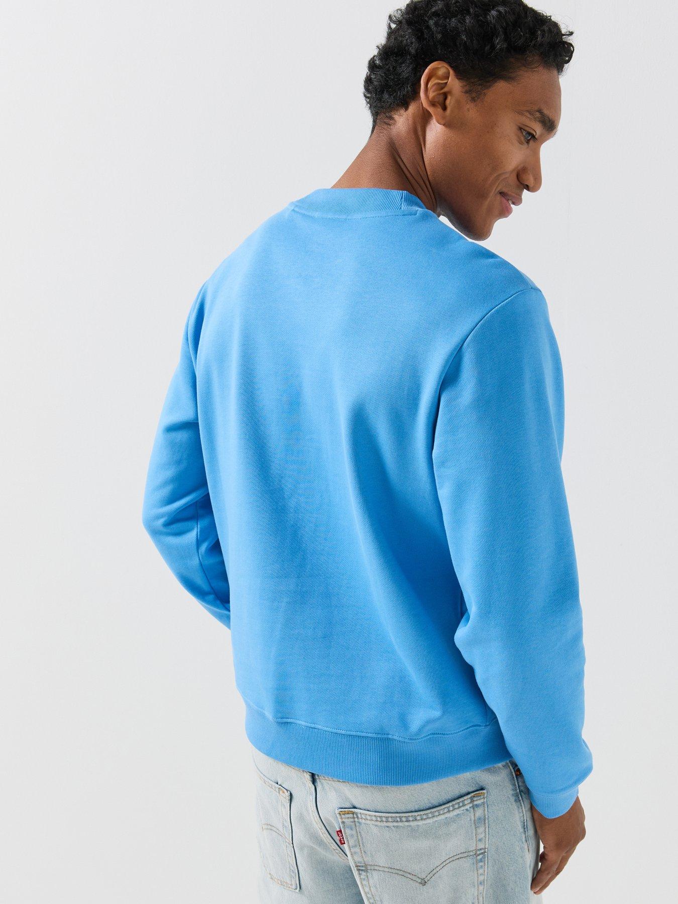 Image 2 of 4 of HUGO Mens Nespon Regular Fit Crew Neck Sweatshirt - Light Blue