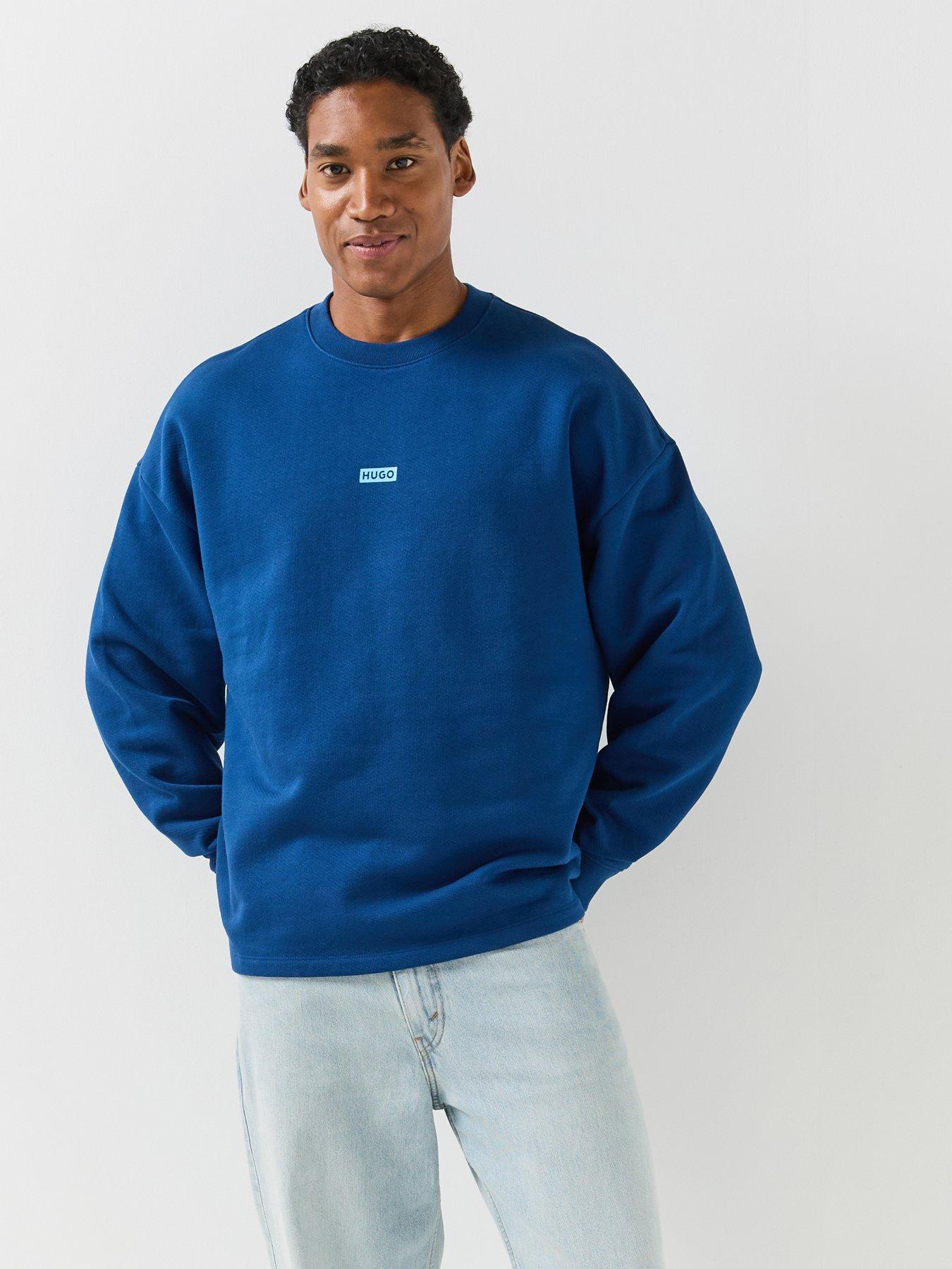 Image 2 of 6 of HUGO Mens Loose Fit Back Print Sweatshirt - Navy