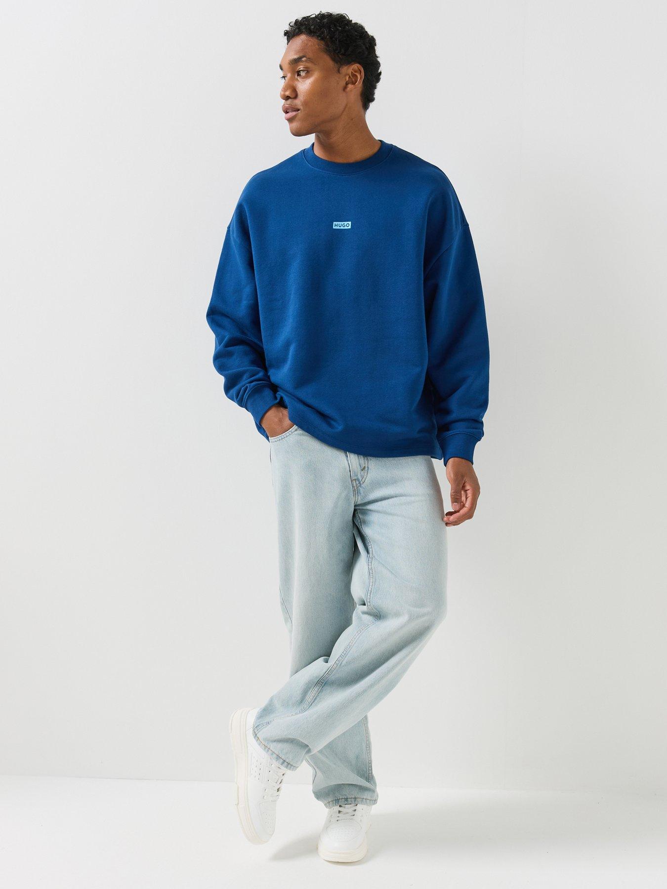 Image 3 of 6 of HUGO Mens Loose Fit Back Print Sweatshirt - Navy