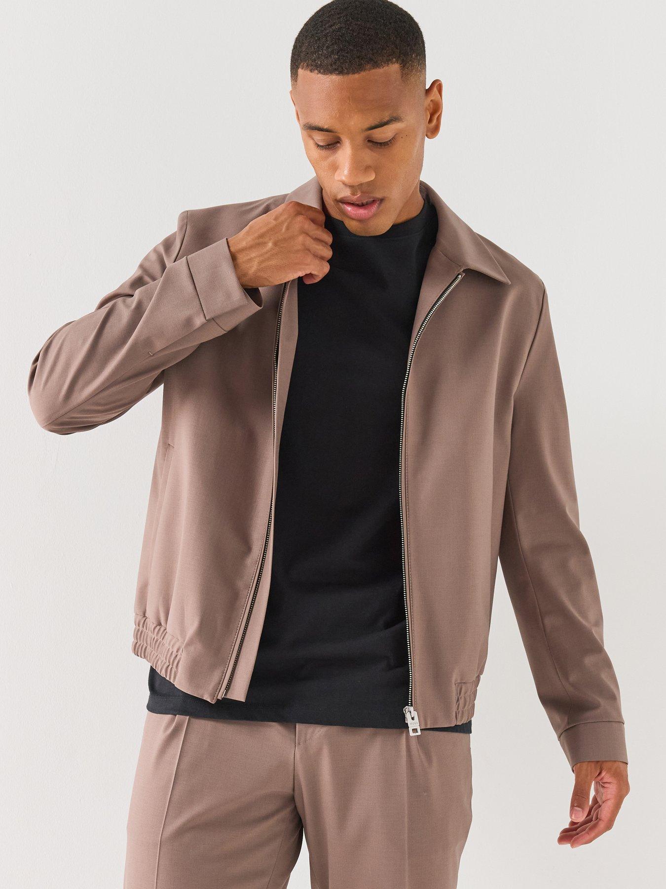 HUGO Hugo Hellys261x Smart Zip Through Overshirt - Brown