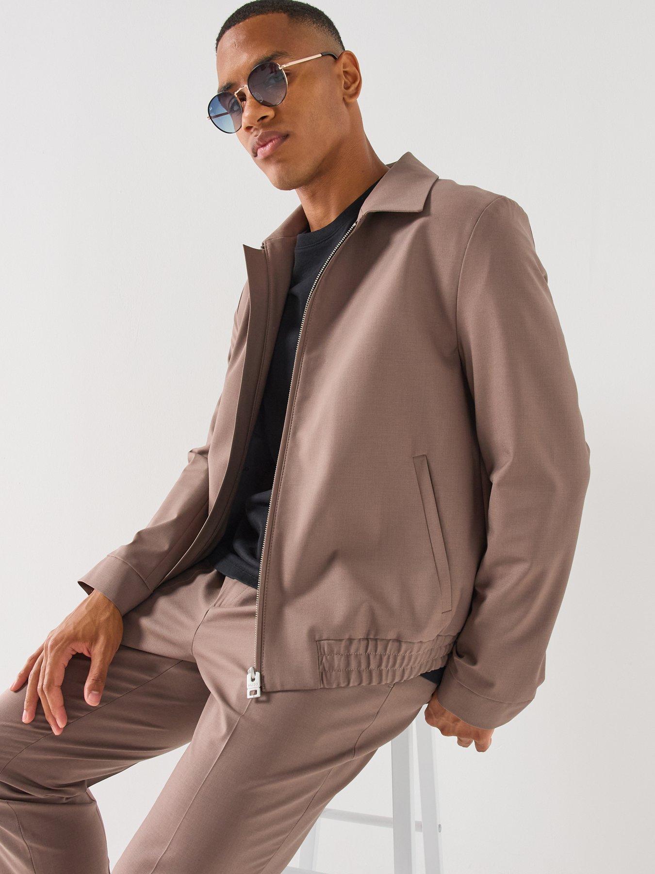 Image 4 of 6 of HUGO Hellys261X Smart Zip Through Overshirt - Brown