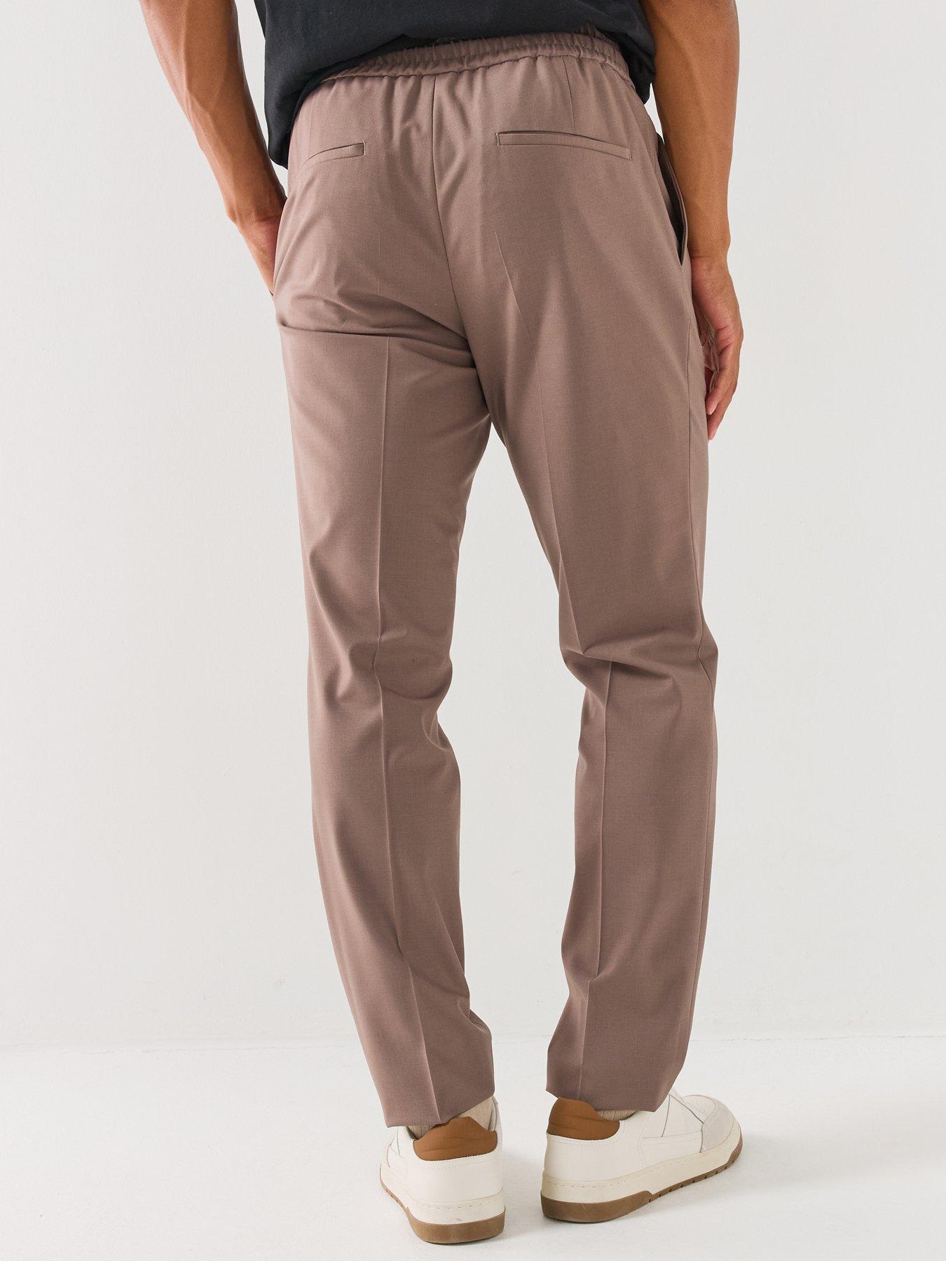 Image 2 of 6 of HUGO Getlin251F3 Elasticated Waist Slim Fit Smart Trousers - Brown