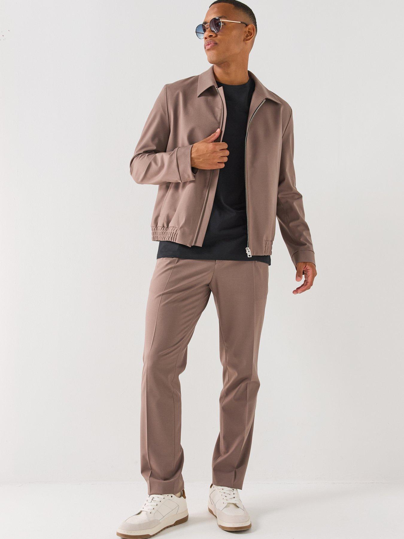 Image 4 of 6 of HUGO Getlin251F3 Elasticated Waist Slim Fit Smart Trousers - Brown