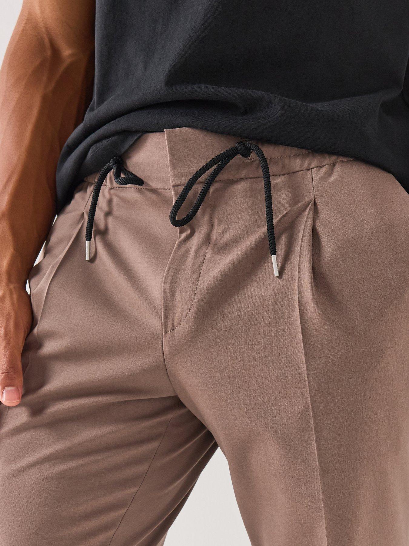 Image 5 of 6 of HUGO Getlin251F3 Elasticated Waist Slim Fit Smart Trousers - Brown
