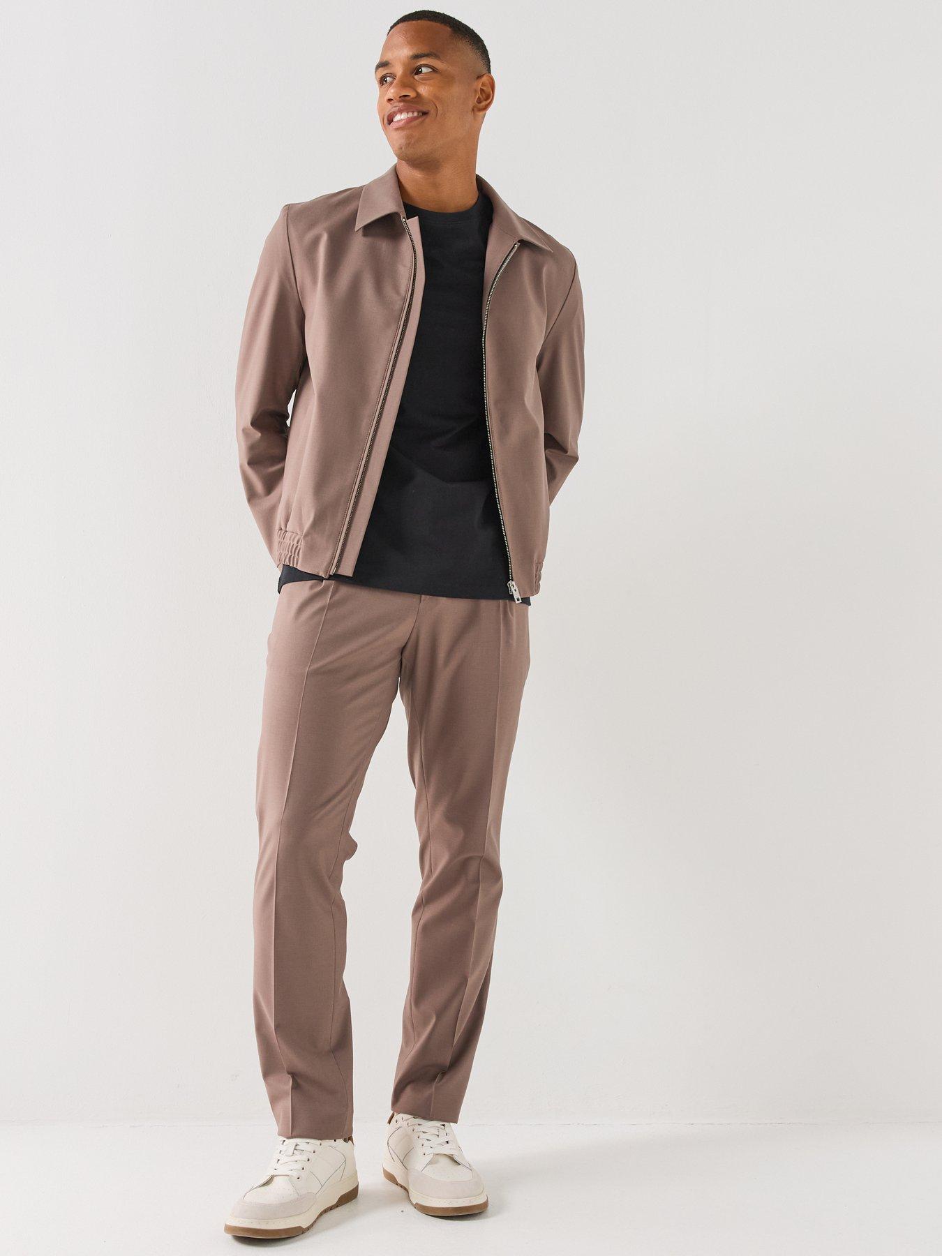 Image 6 of 6 of HUGO Getlin251F3 Elasticated Waist Slim Fit Smart Trousers - Brown