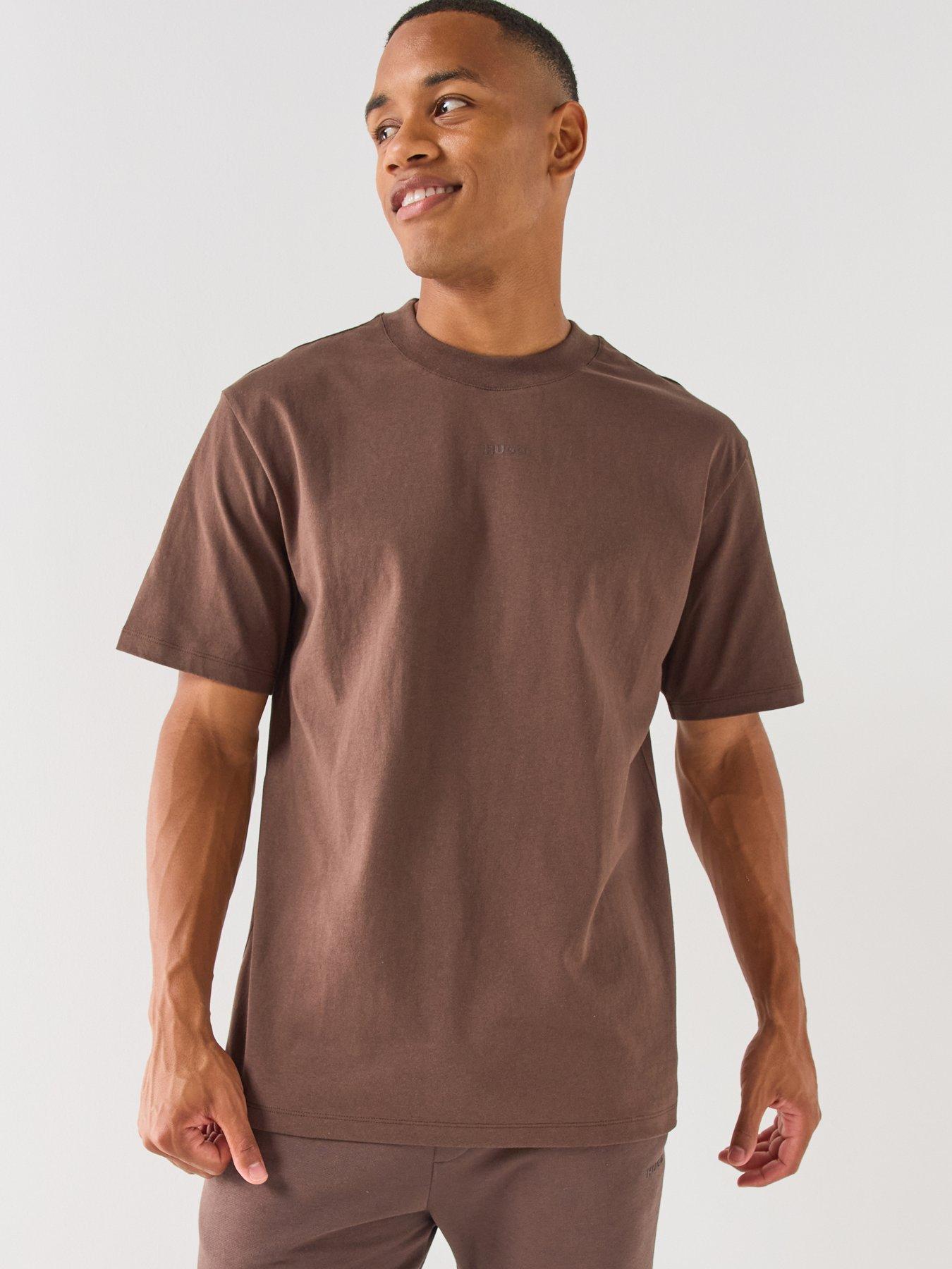 Image 1 of 5 of HUGO Hugo Dapolino Centre Logo Relaxed Fit T-shirt - Brown