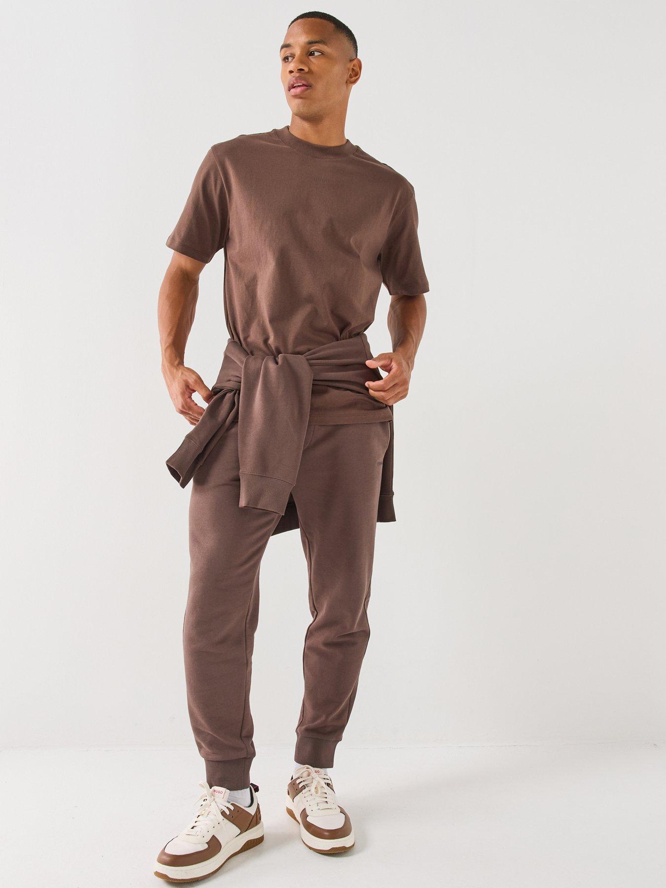Image 3 of 5 of HUGO Hugo Dapolino Centre Logo Relaxed Fit T-shirt - Brown