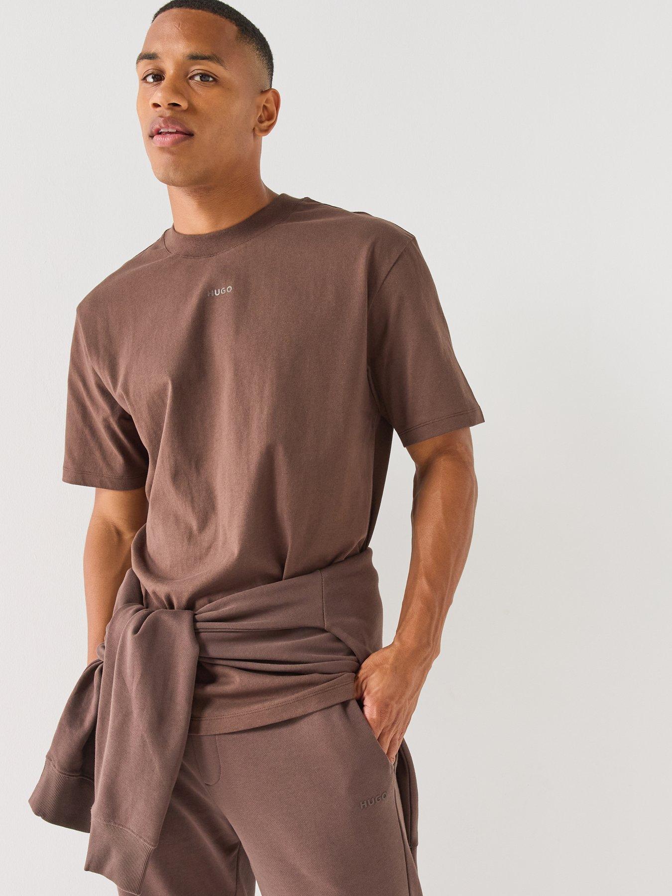 Image 5 of 5 of HUGO Hugo Dapolino Centre Logo Relaxed Fit T-shirt - Brown