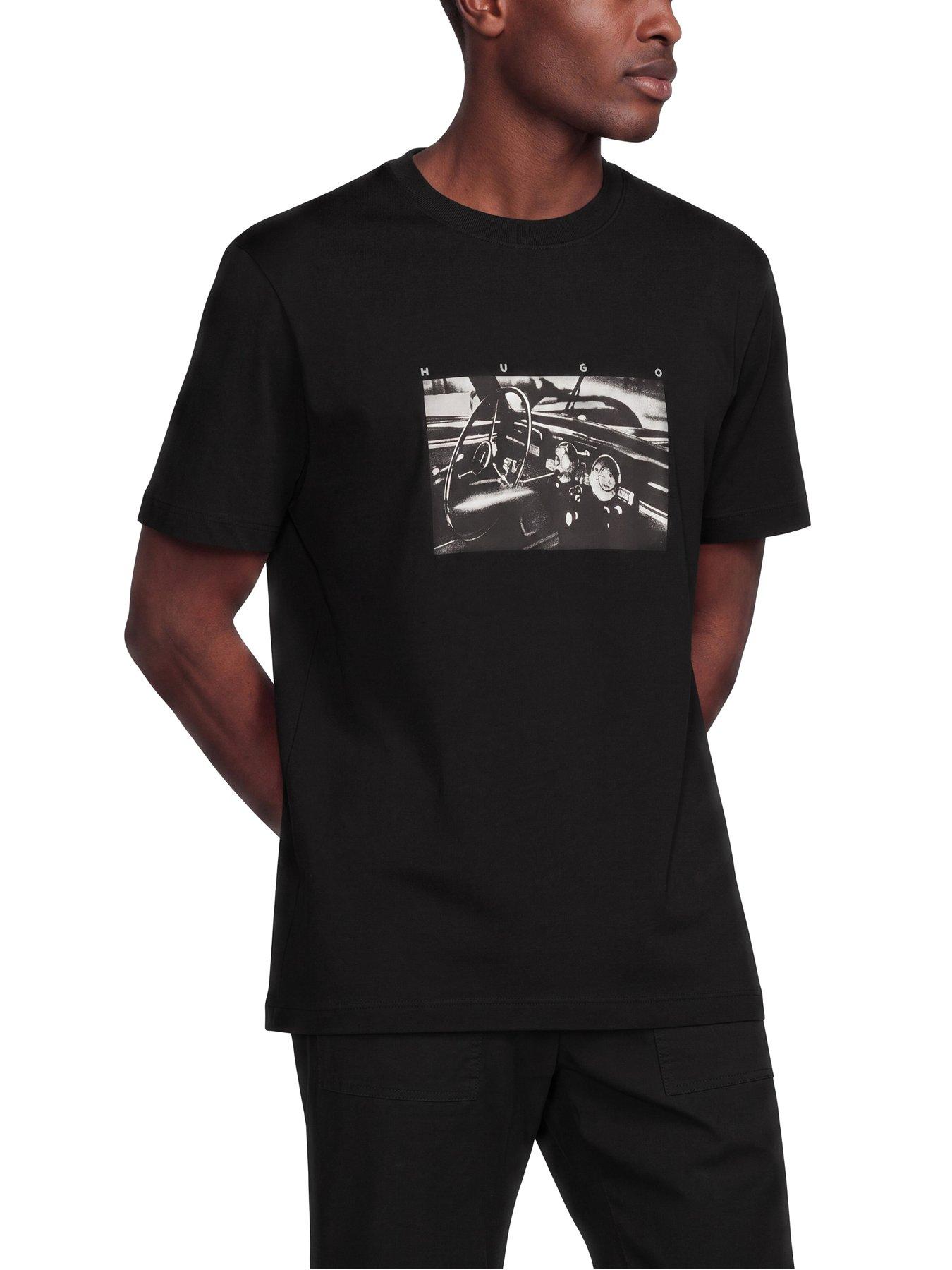 HUGO Hugo Dikems Car Interior Graphic Relaxed Fit T-shirt - Black