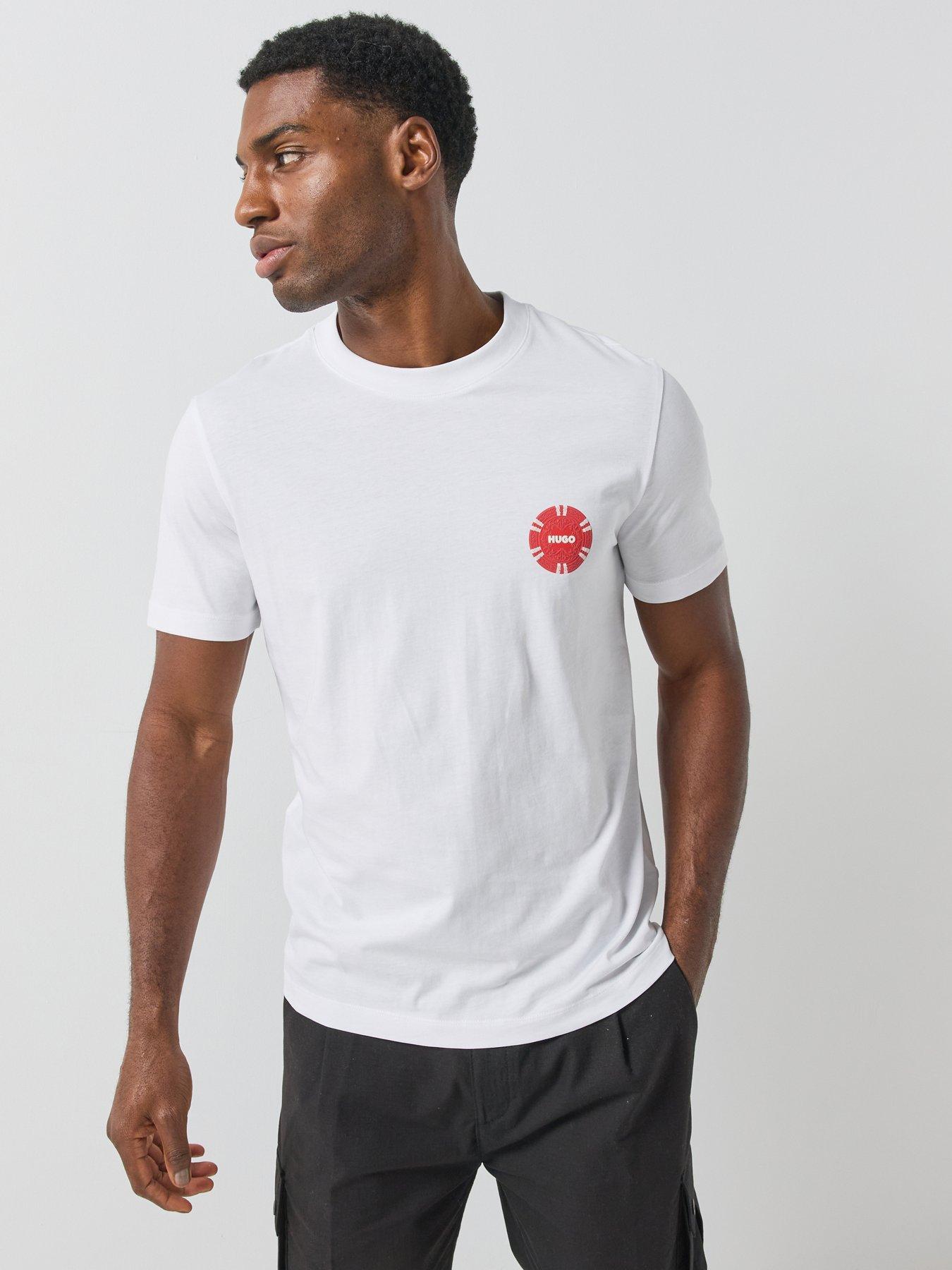 HUGO Hugo Dikems Laissez-faire Graphic Relaxed Fit T-shirt - White