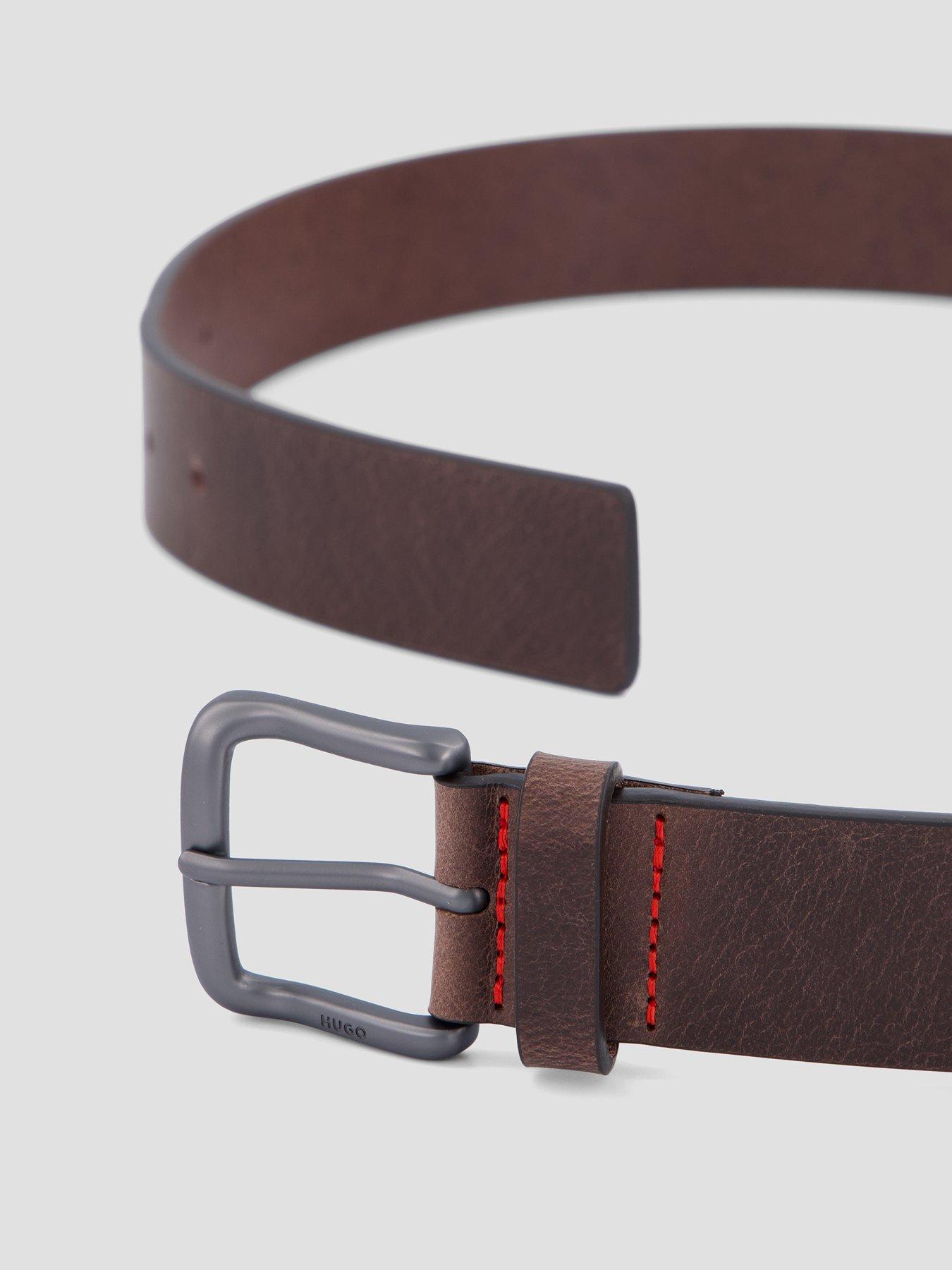 Image 3 of 4 of HUGO Mens Gaffney Smooth Leather Belt - Dark Brown