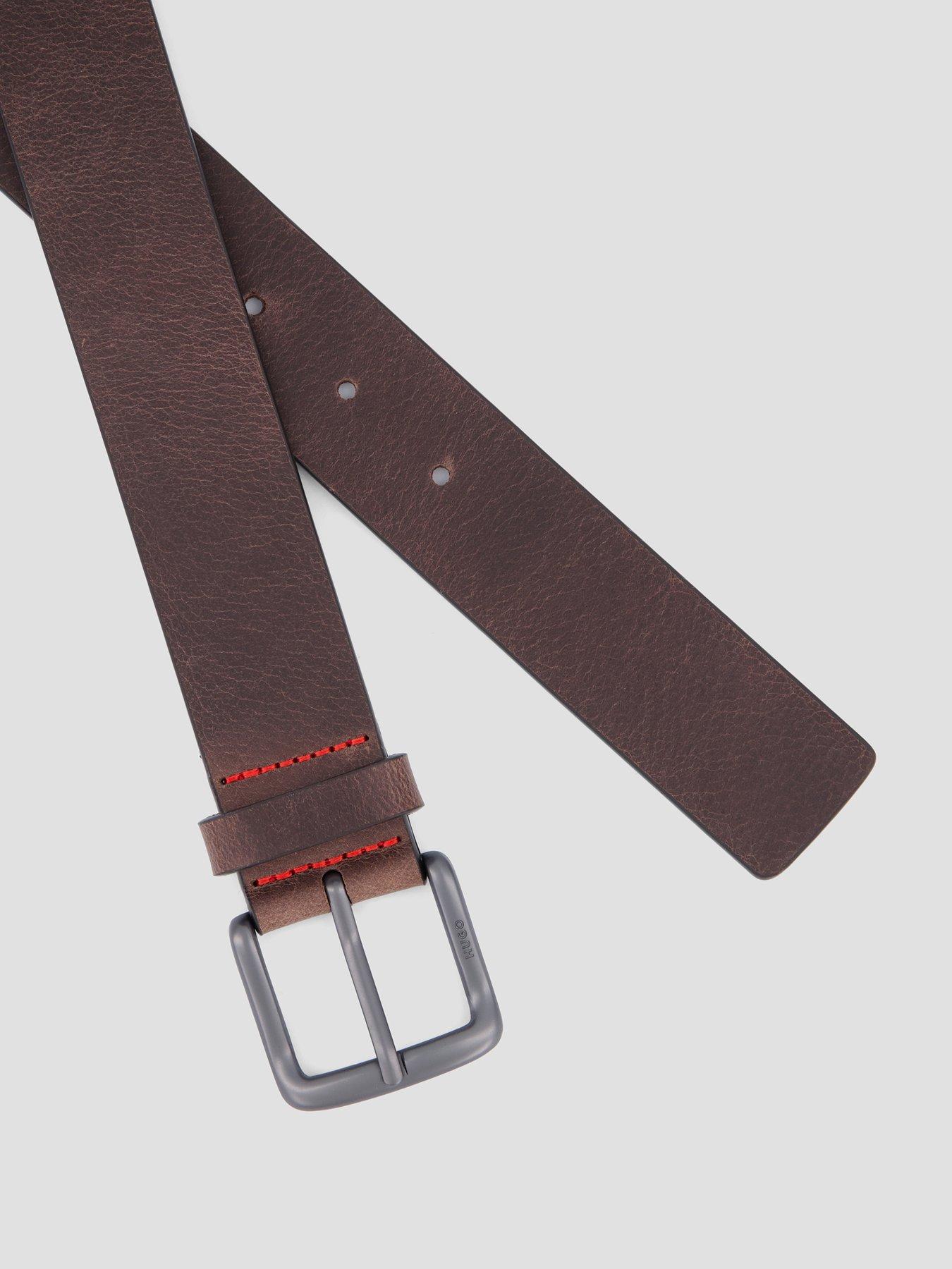 Image 4 of 4 of HUGO Mens Gaffney Smooth Leather Belt - Dark Brown