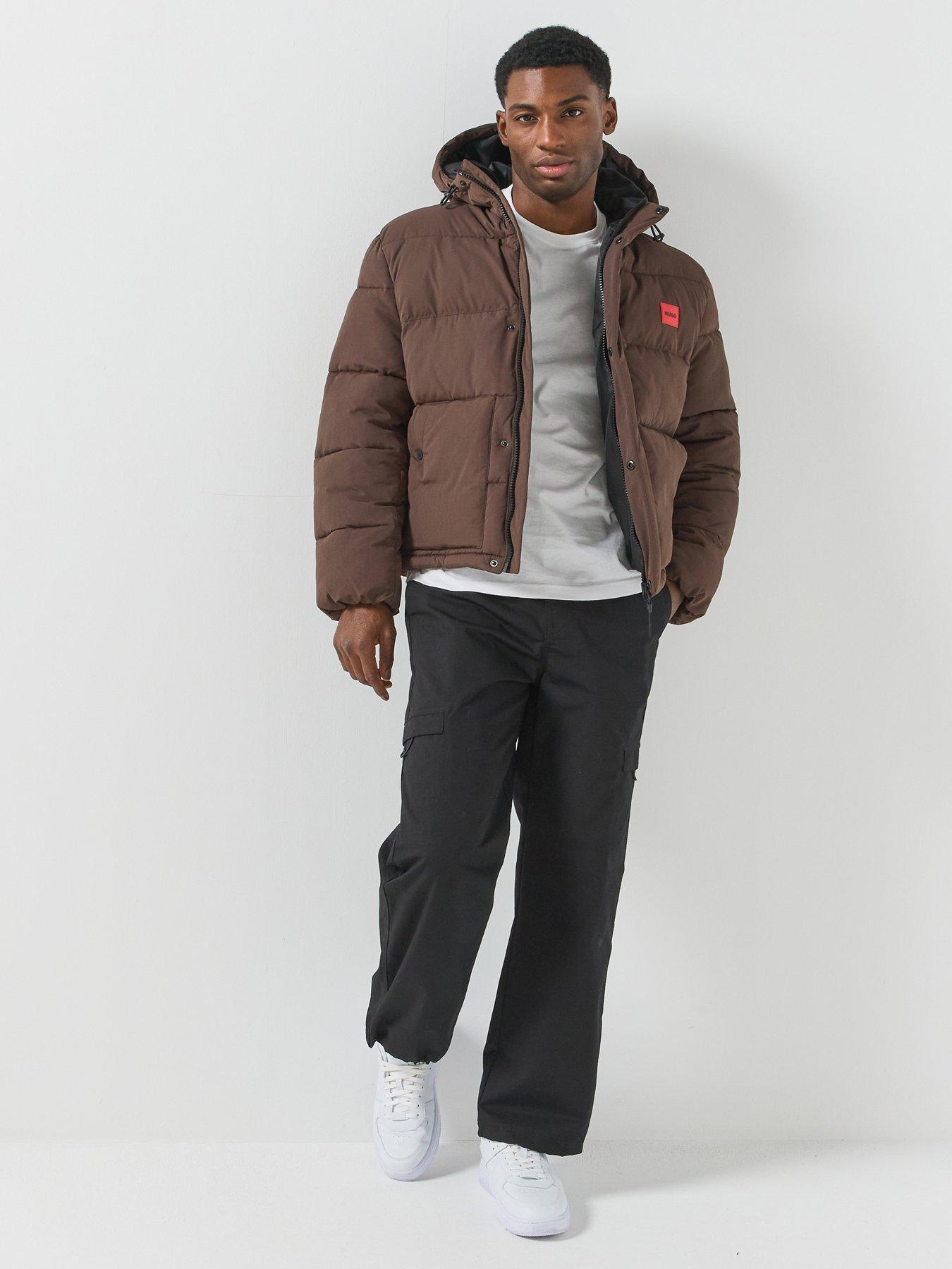 Image 3 of 6 of HUGO Baro2642 Red Patch Padded Jacket - Brown