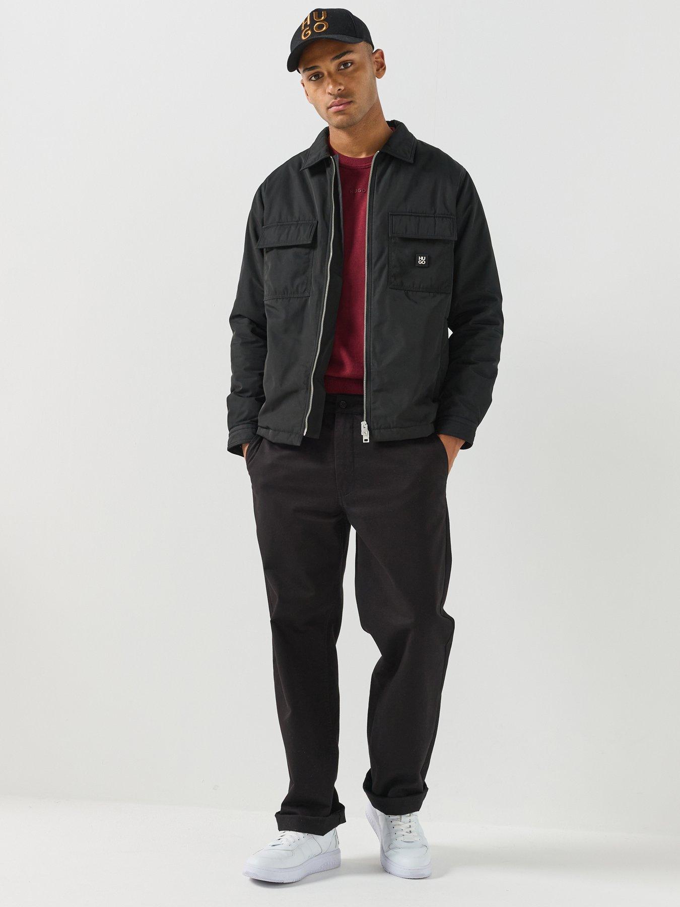 Image 3 of 6 of HUGO Hugo Edontos Nickel Logo Double Zip Overshirt - Black