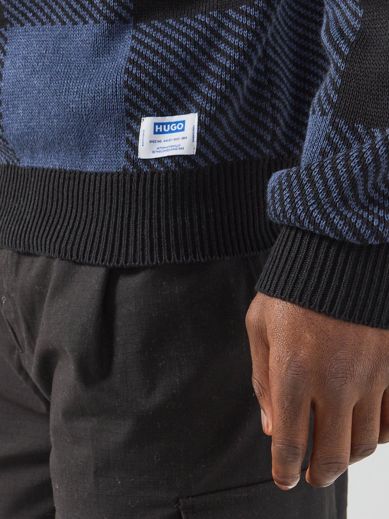 Image 4 of 6 of HUGO Hugo Blue Stuvee Knitted Jumper - Dark Blue