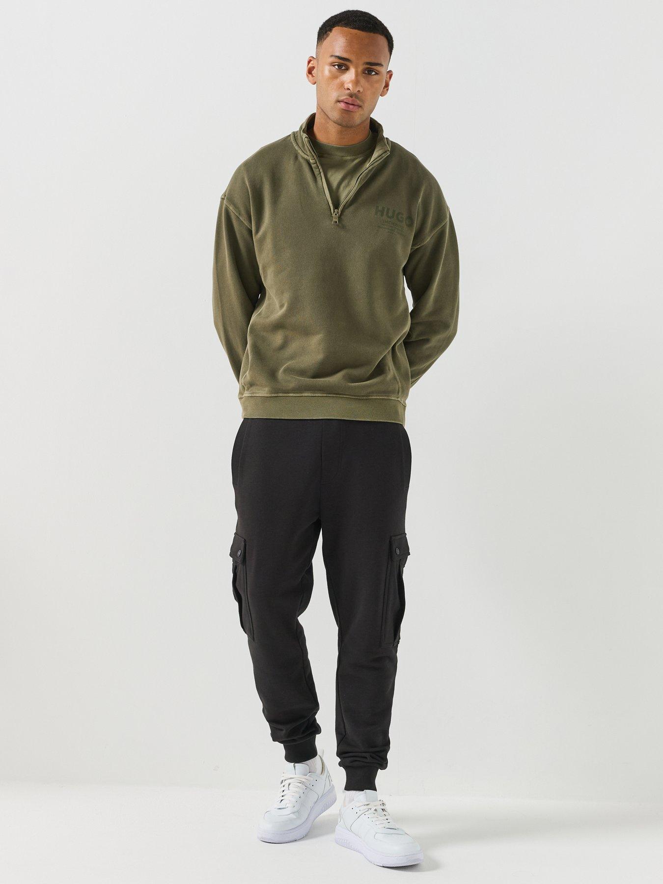 Image 3 of 6 of HUGO Hugo Blue Nevecrew Loose Fit Crew Sweat - Dark Green