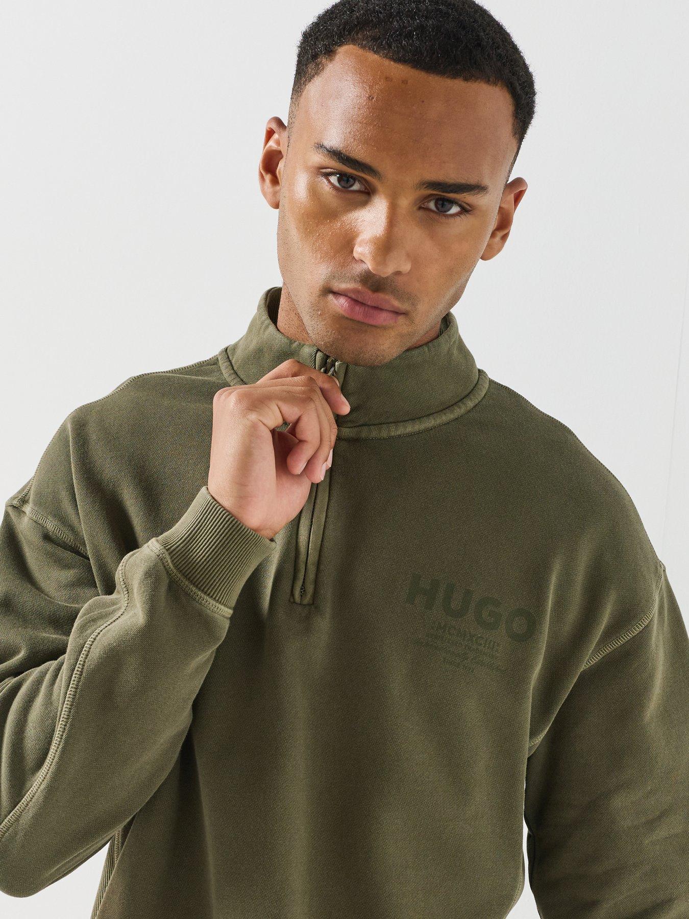 Image 5 of 6 of HUGO Hugo Blue Nevecrew Loose Fit Crew Sweat - Dark Green
