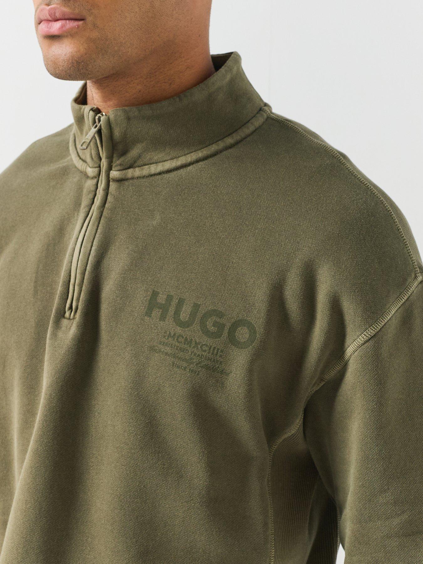 Image 6 of 6 of HUGO Hugo Blue Nevecrew Loose Fit Crew Sweat - Dark Green