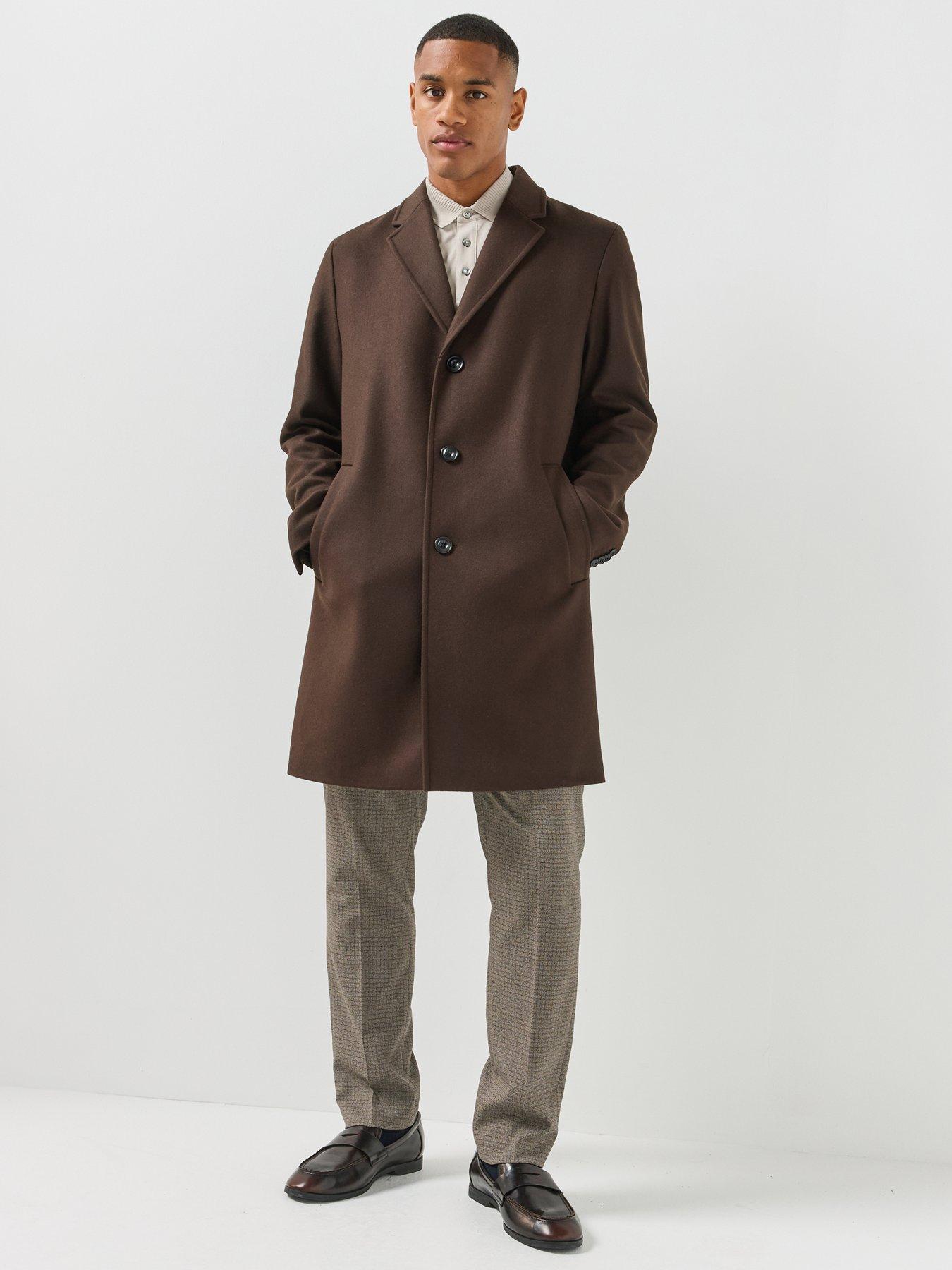 Image 3 of 6 of HUGO Hugo Malte2641 Wool Trench Coat - Brown
