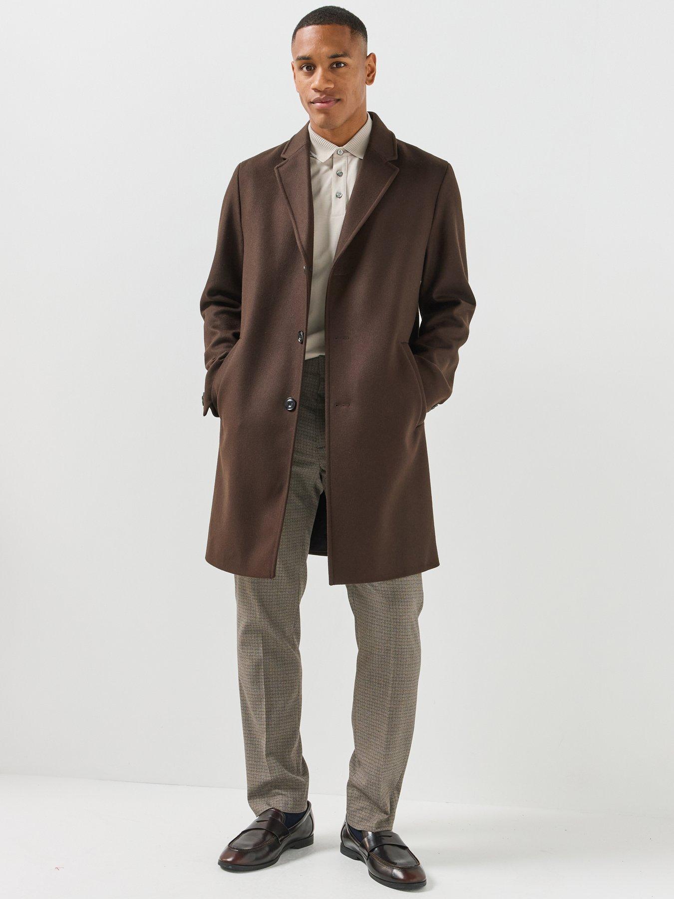 Image 5 of 6 of HUGO Hugo Malte2641 Wool Trench Coat - Brown