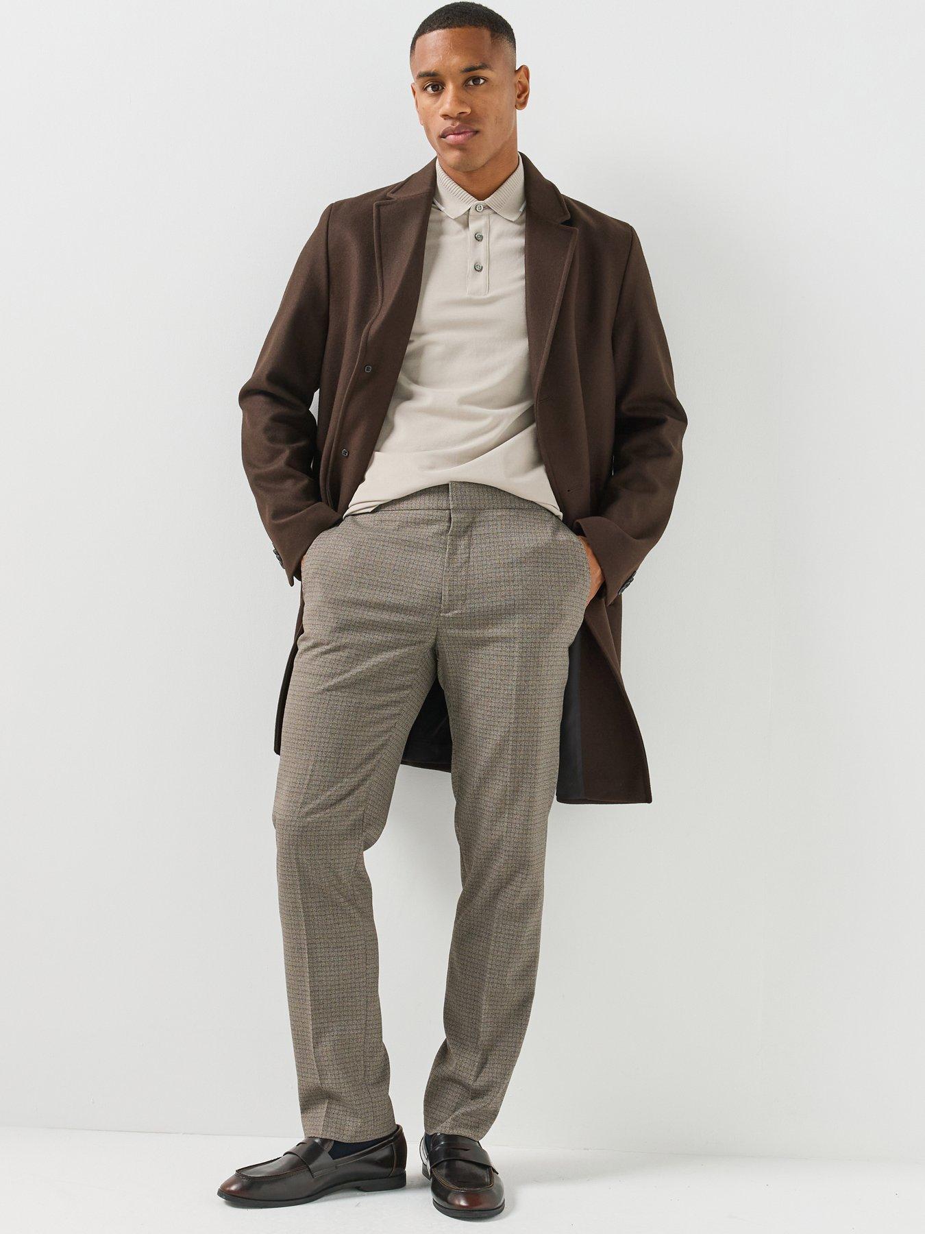 Image 6 of 6 of HUGO Hugo Malte2641 Wool Trench Coat - Brown