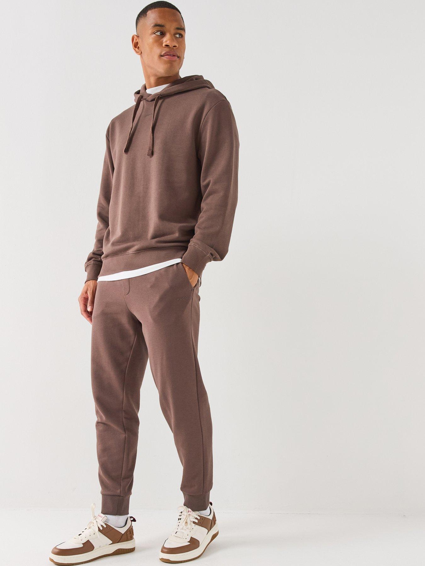 Image 3 of 5 of HUGO Dapodayote Jersey Overhead Tracksuit - Brown
