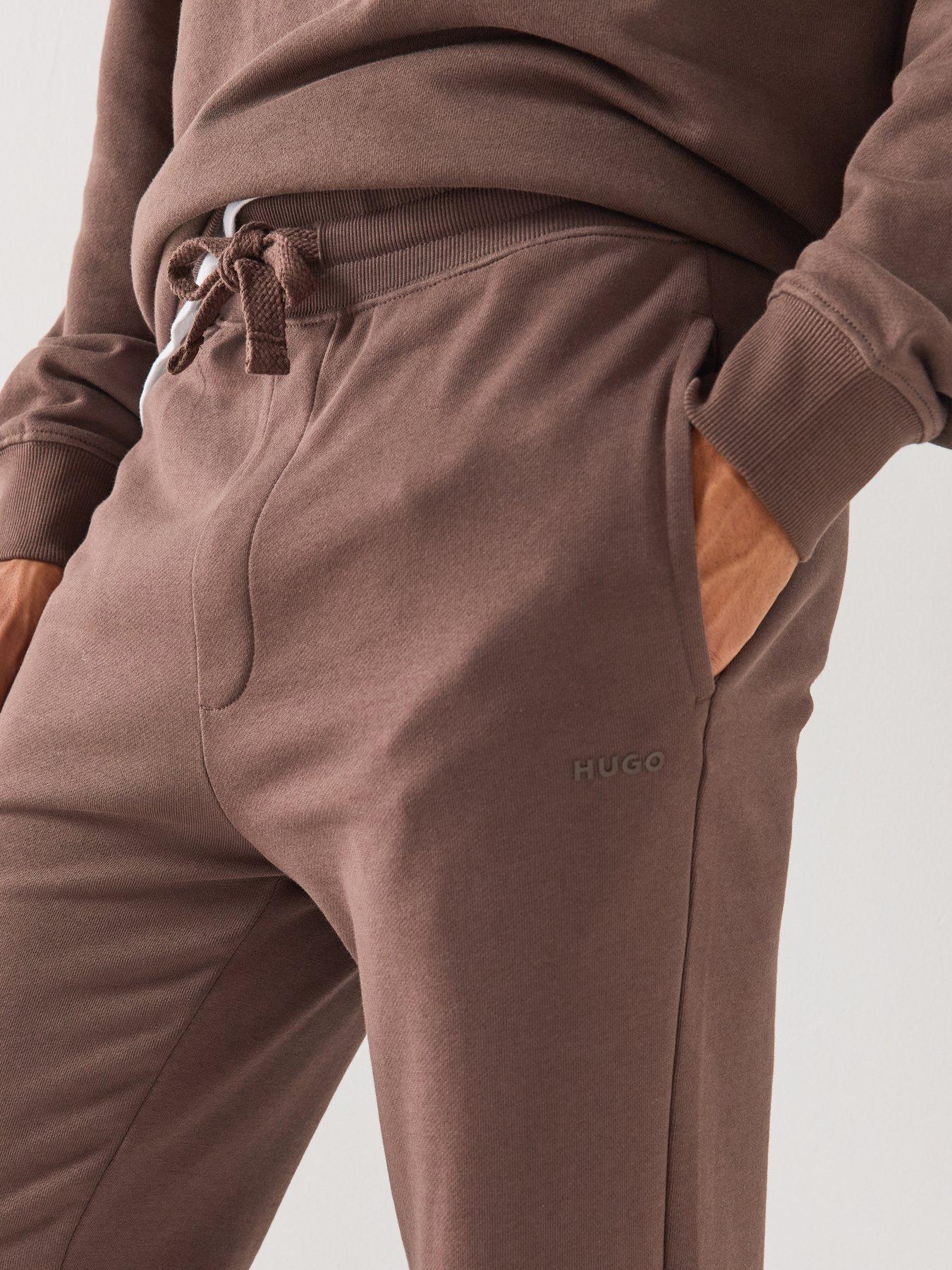 Image 4 of 5 of HUGO Dapodayote Jersey Overhead Tracksuit - Brown
