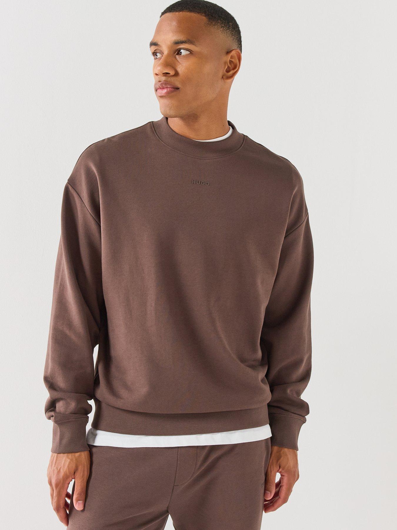 HUGO Hugo Dapocrew Centre Logo Relaxed Fit Crew Sweat - Brown